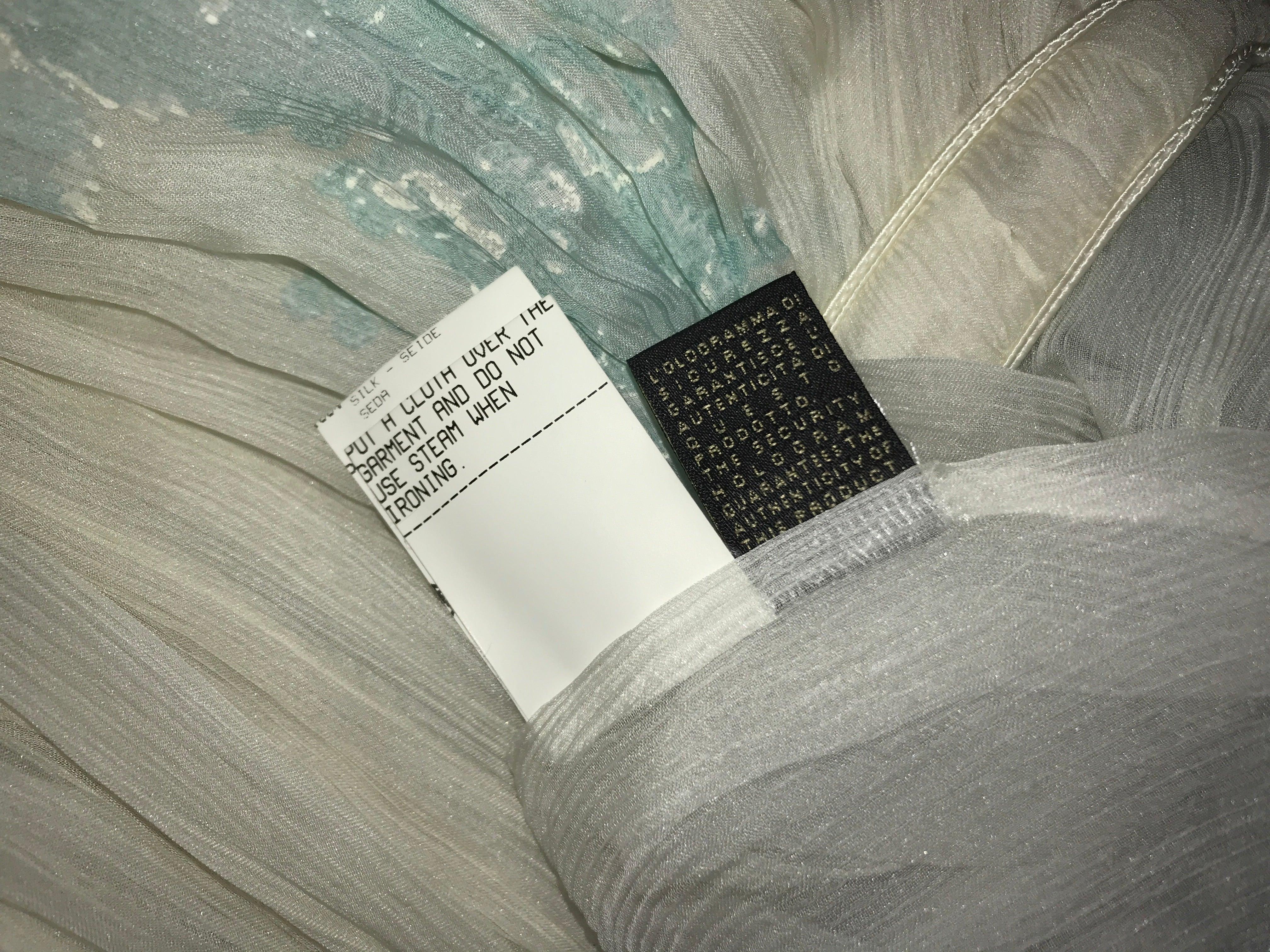 ROBERTO CAVALLI S/s 2007 Abito Flowy Baby Blue con Collo Halter Nuovo con Etichetta in vendita 7