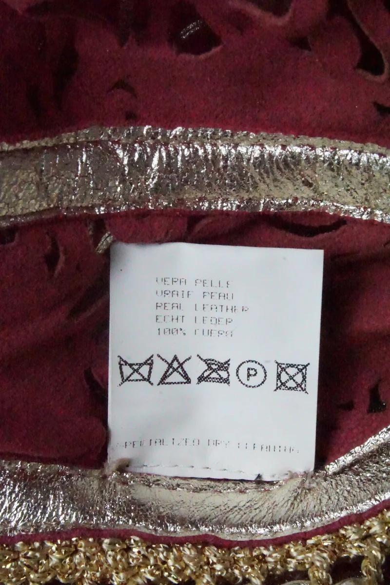 ROBERTO CAVALLI S/s 2007 Golden Pink Laser Cut Cuir Long Dress New With Tags For Sale 6
