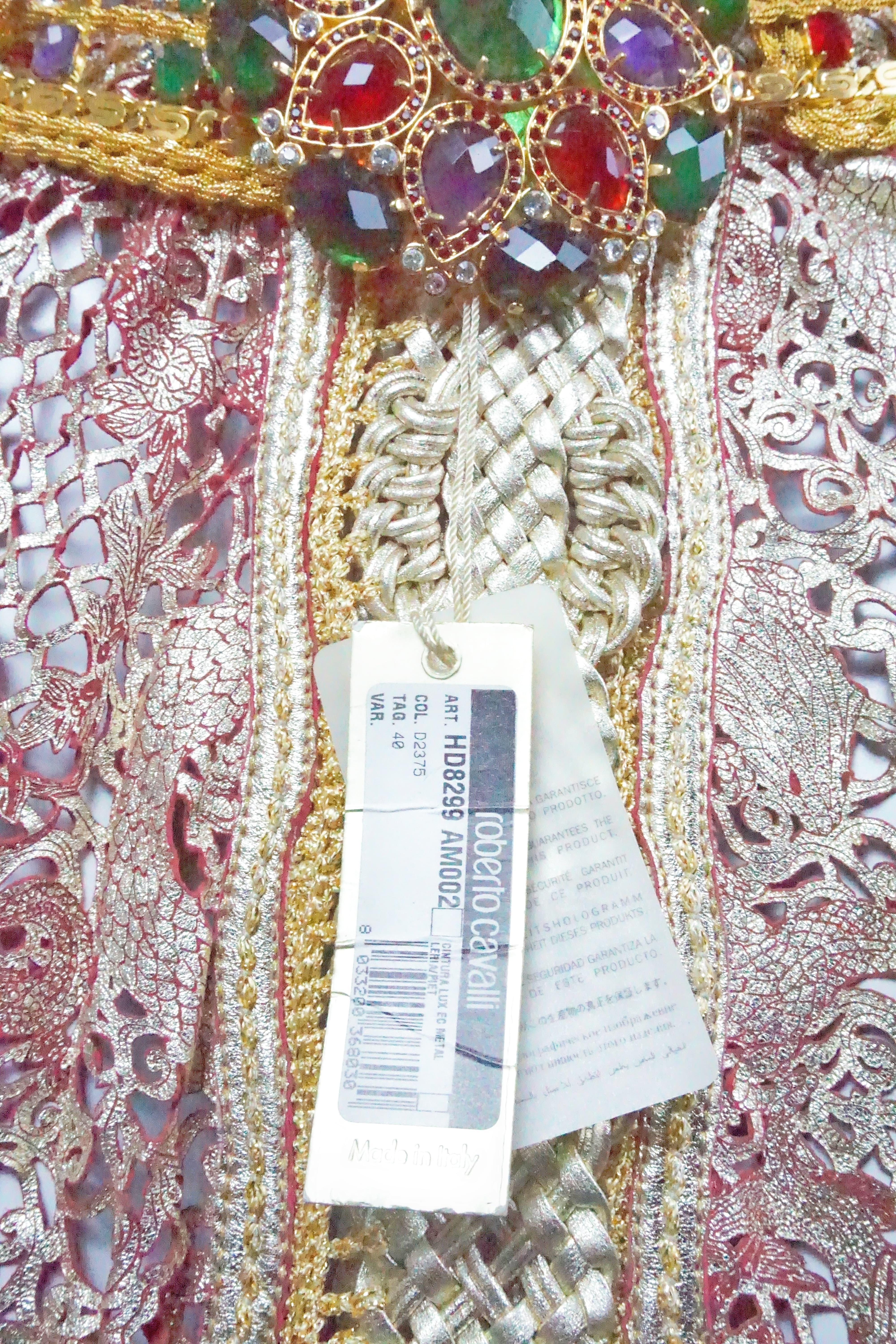 ROBERTO CAVALLI S/s 2007 Golden Pink Laser Cut Cuir Long Dress New With Tags For Sale 7