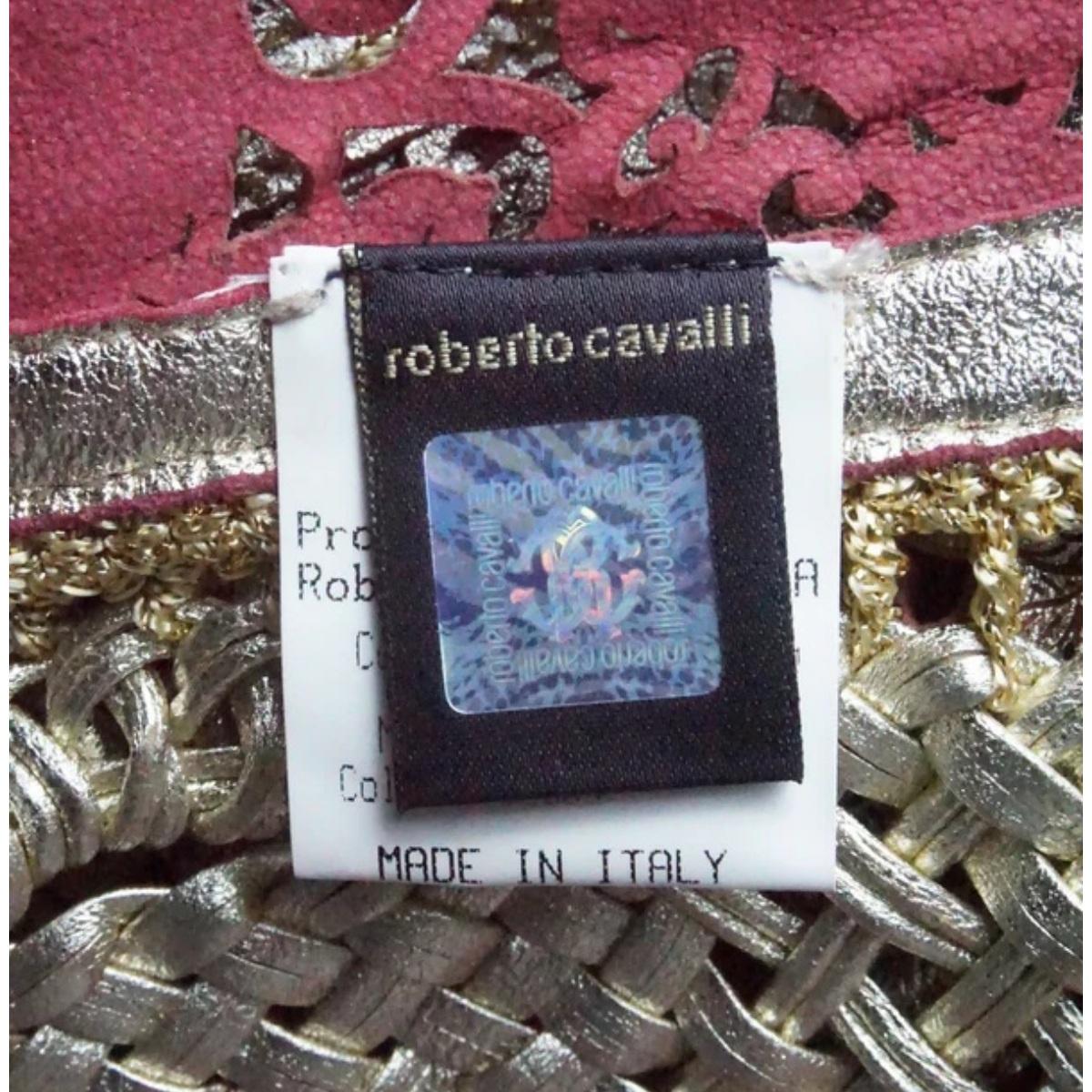 ROBERTO CAVALLI S/s 2007 Golden Pink Laser Cut Cuir Long Dress New With Tags For Sale 8