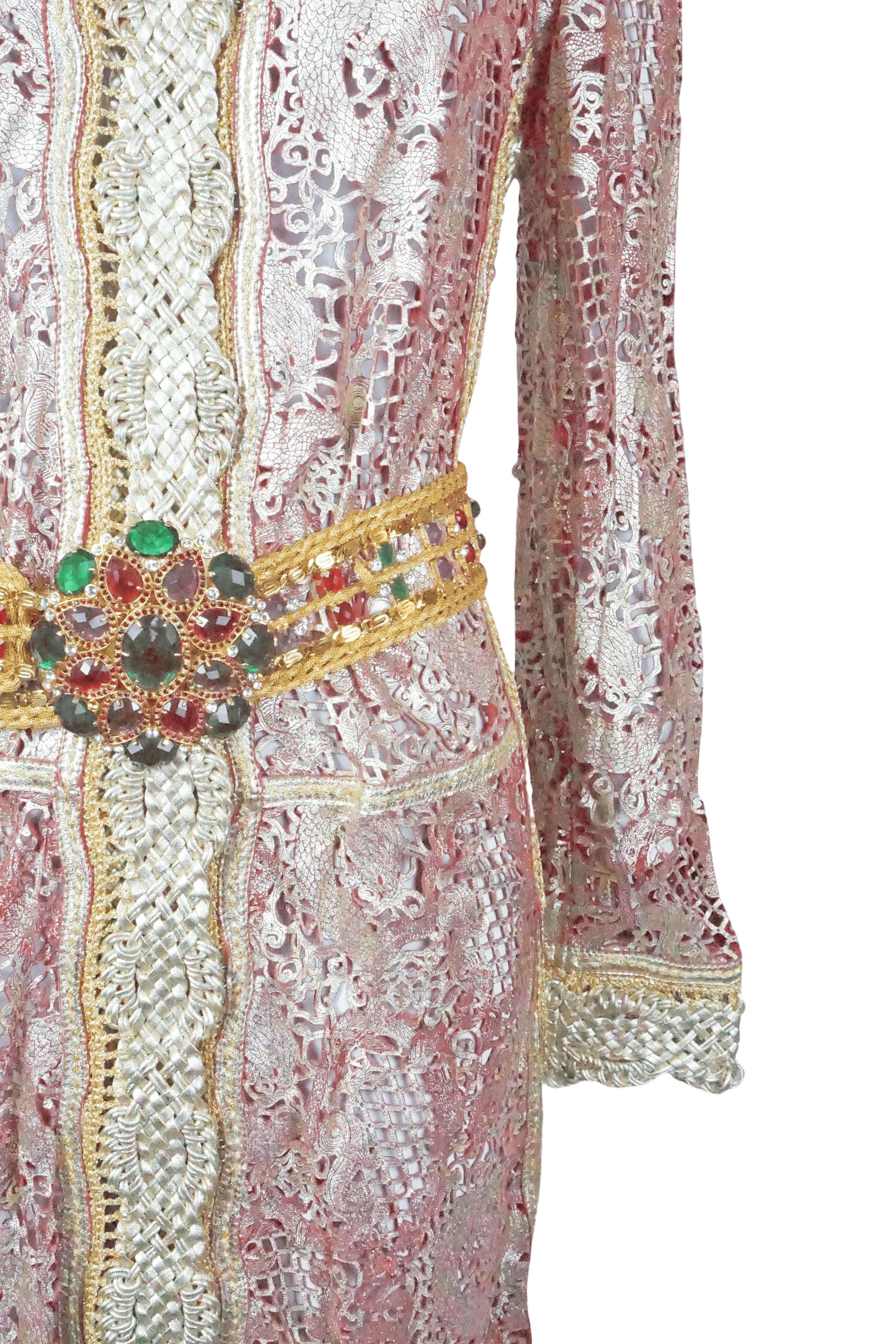 ROBERTO CAVALLI S/s 2007 Golden Pink Laser Cut Cuir Long Dress New With Tags For Sale 3