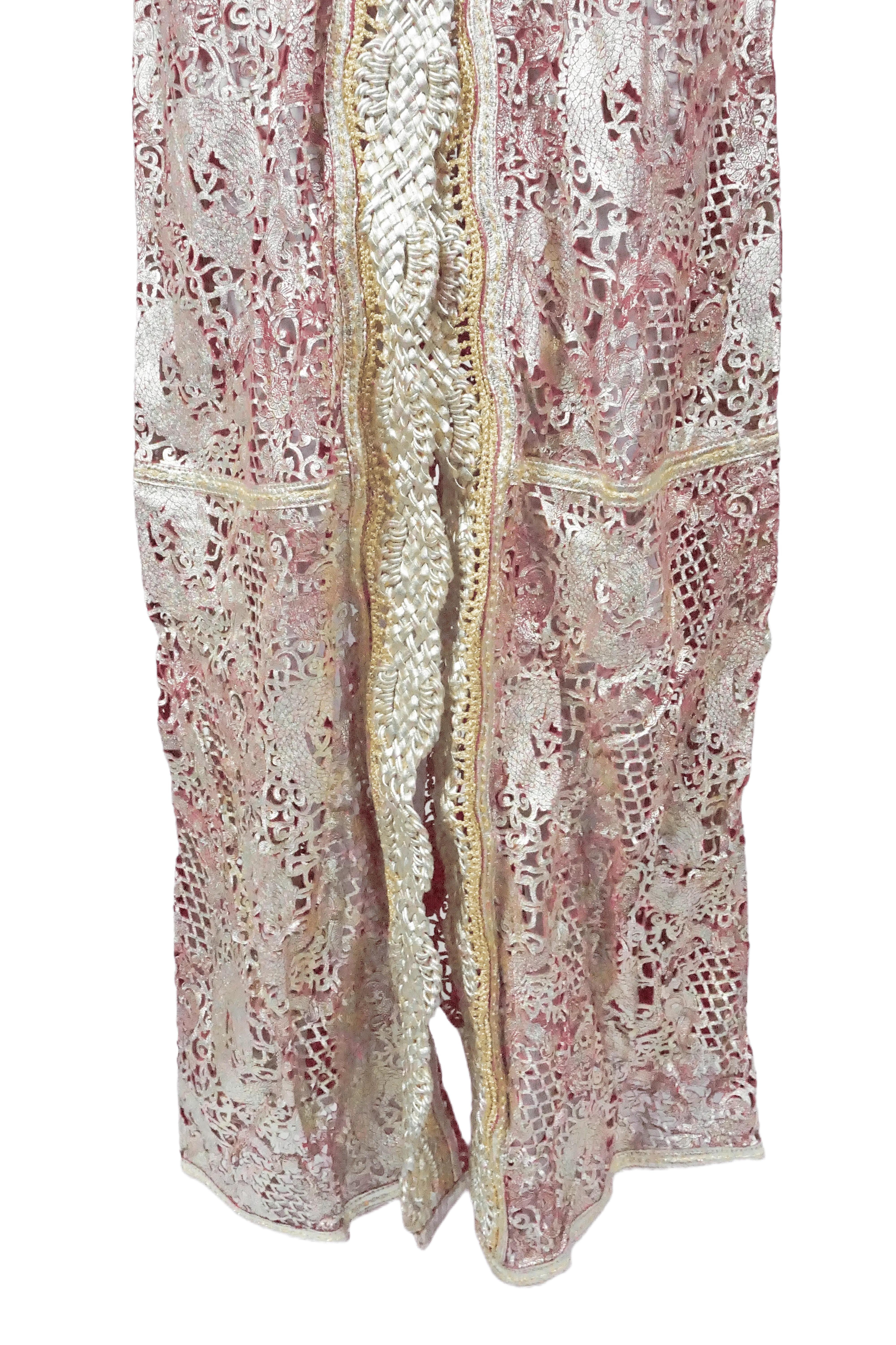 ROBERTO CAVALLI S/s 2007 Golden Pink Laser Cut Cuir Long Dress New With Tags For Sale 4