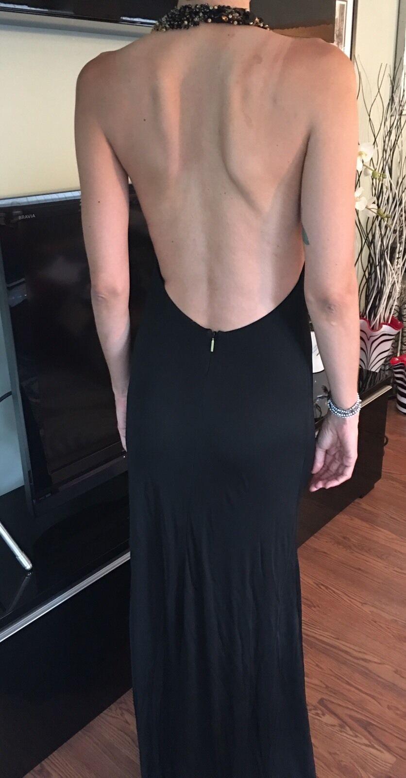 open back black gown