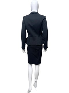 Roberto Cavalli S/S 2008 Buttoned Pockets Wool Black Tailleur Size M / US 6-8