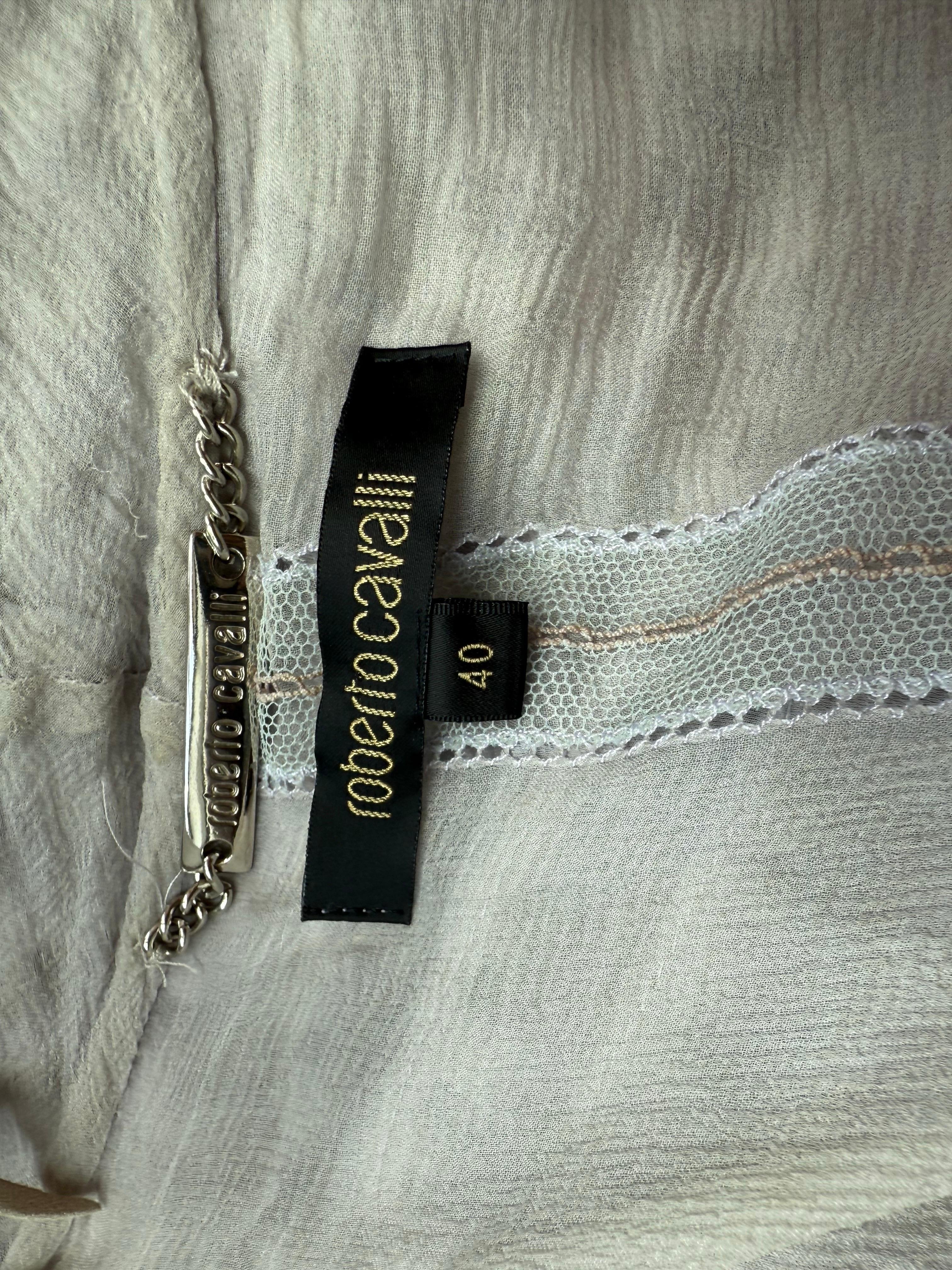 Roberto Cavalli S/S 2008 Runway Leather Silk Fringed Jacket Coat For Sale 13