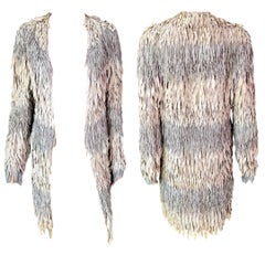 Roberto Cavalli S/S 2008 Runway Leather Silk Fringed Jacket Coat
