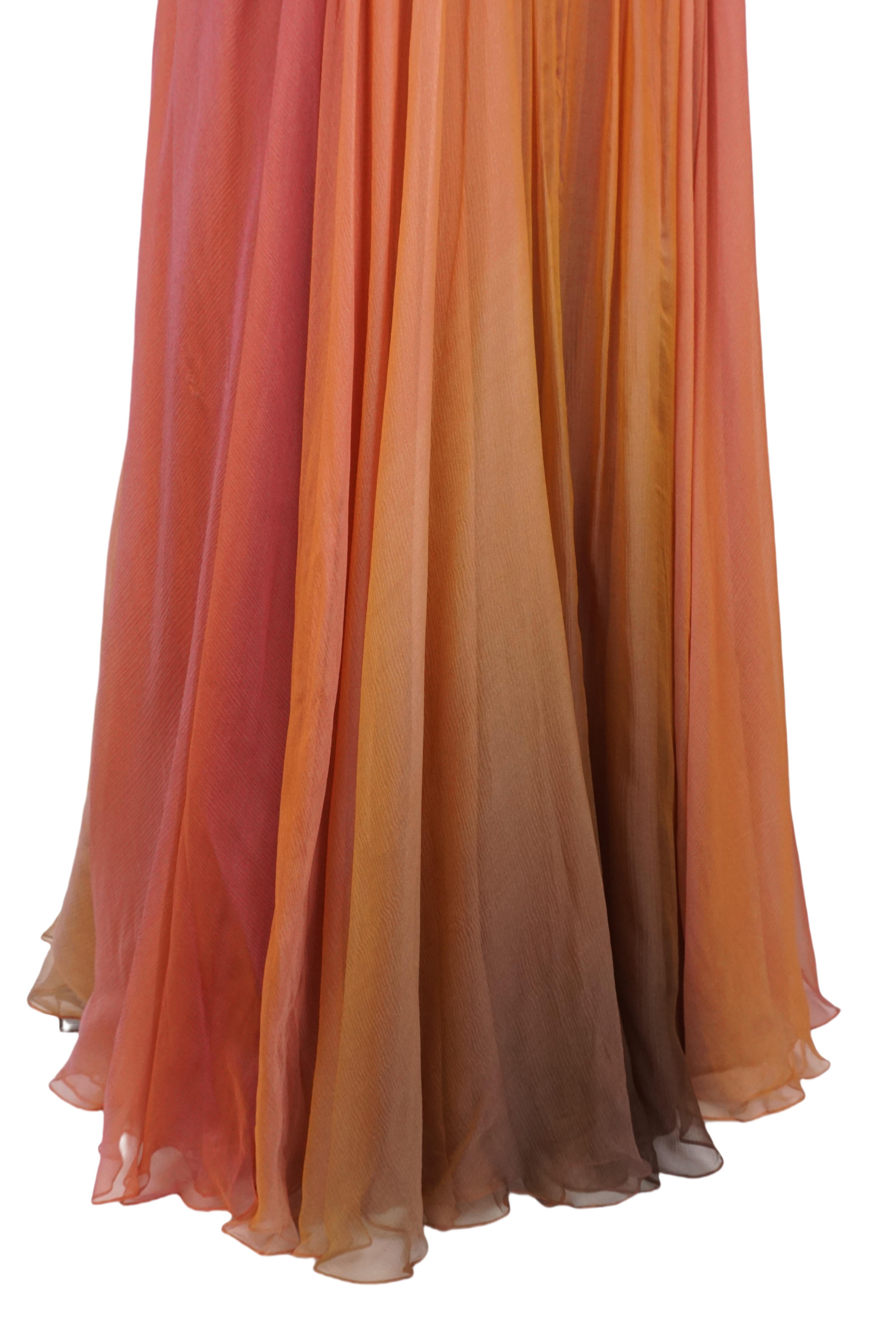 ROBERTO CAVALLI S/s 2008 Sunset Ombre Ribbon Dress Nuovo con Etichetta in vendita 1