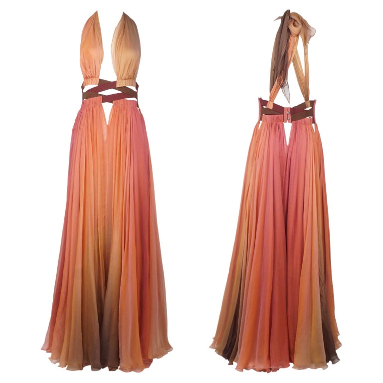 ROBERTO CAVALLI S/s 2008 Sunset Ombre Ribbon Dress New With Tags ROBERTO CAVALLI S/s 2008 Sunset Ombre Ribbon Dress New With Tags