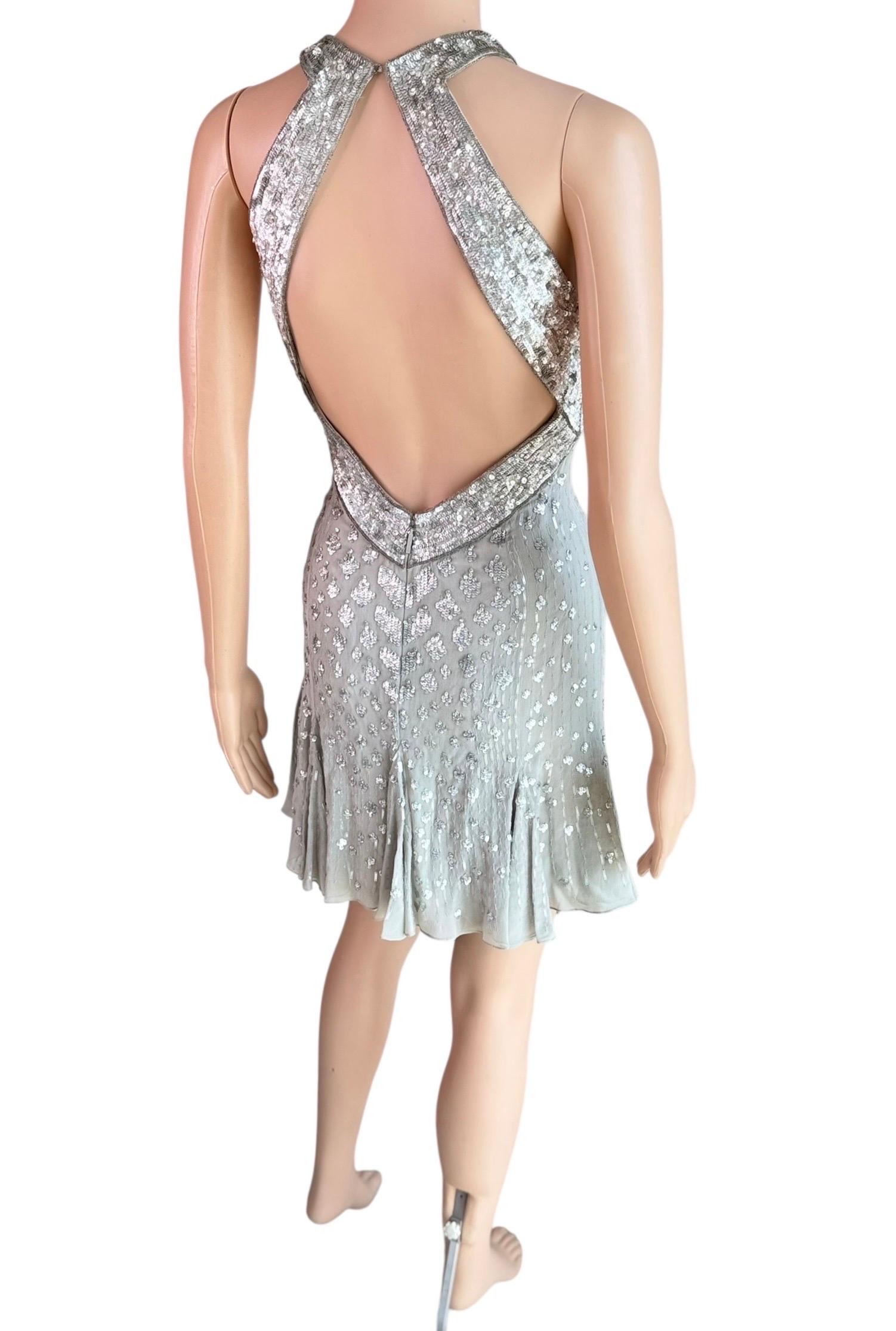 Roberto Cavalli - P/E 2009 - Mini abito impreziosito con scollatura profonda e ritaglio sul retro in vendita 6