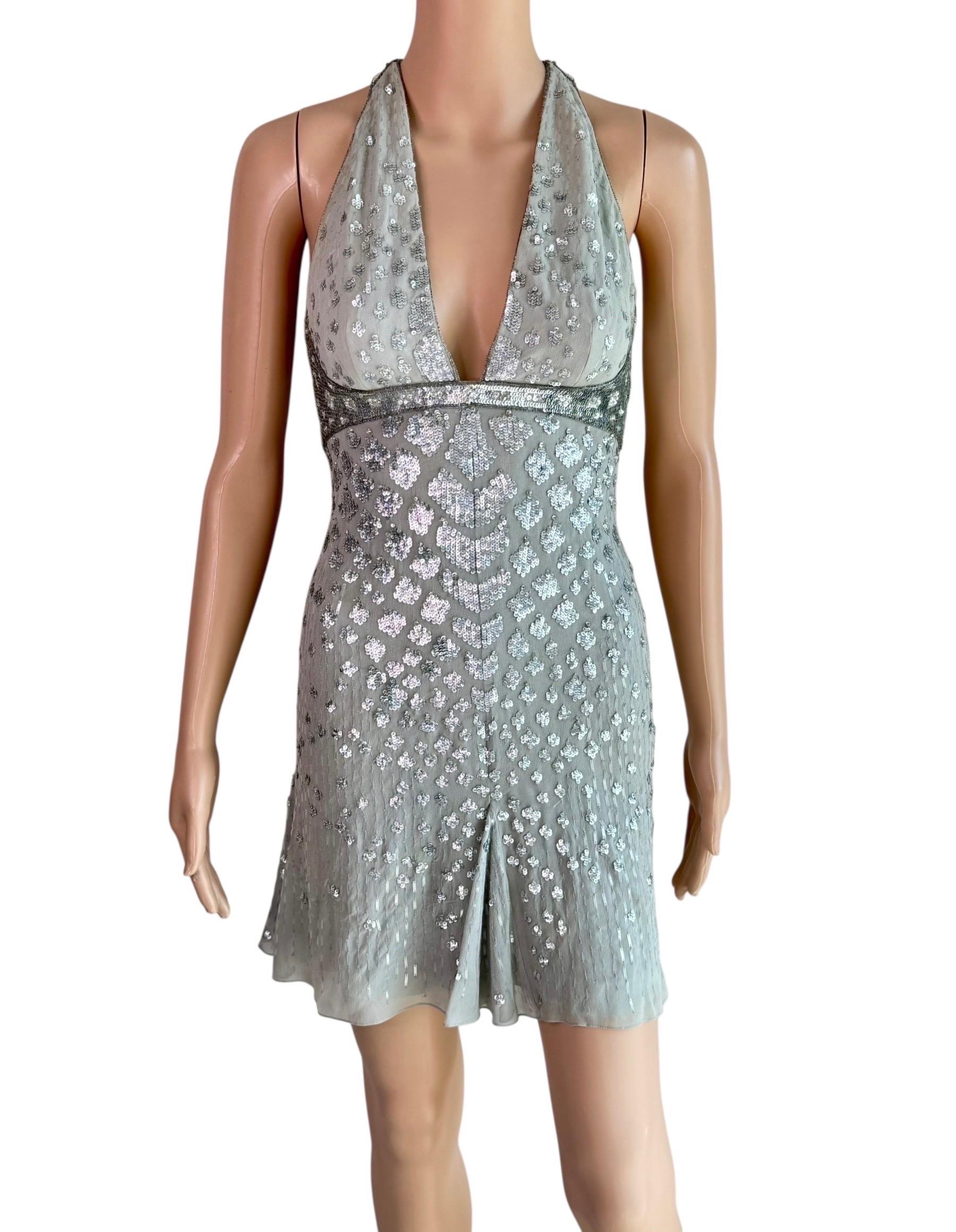 Roberto Cavalli - P/E 2009 - Mini abito impreziosito con scollatura profonda e ritaglio sul retro In condizioni buone in vendita a Naples, FL
