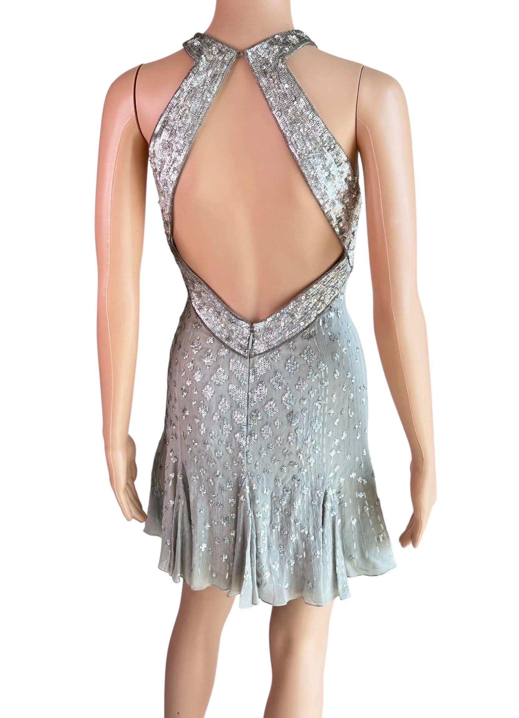 Donna Roberto Cavalli - P/E 2009 - Mini abito impreziosito con scollatura profonda e ritaglio sul retro in vendita