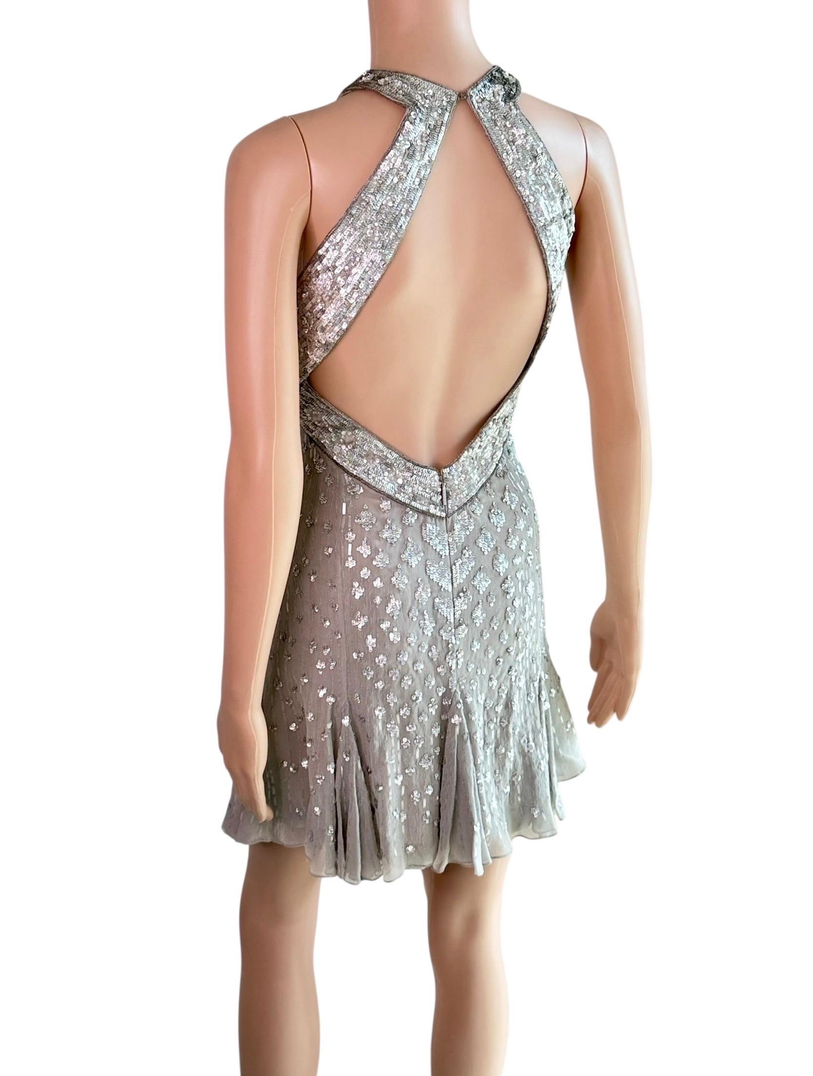 Roberto Cavalli - P/E 2009 - Mini abito impreziosito con scollatura profonda e ritaglio sul retro in vendita 4