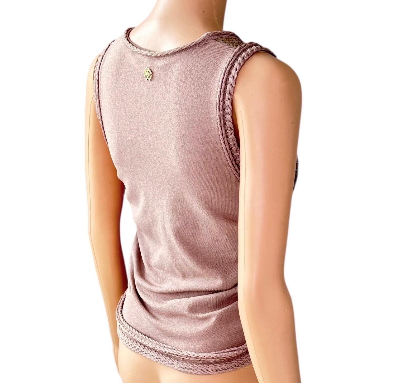 Roberto Cavalli S/S 2011 Lace Up Reptile Print Ruched Tank Top en vente 3