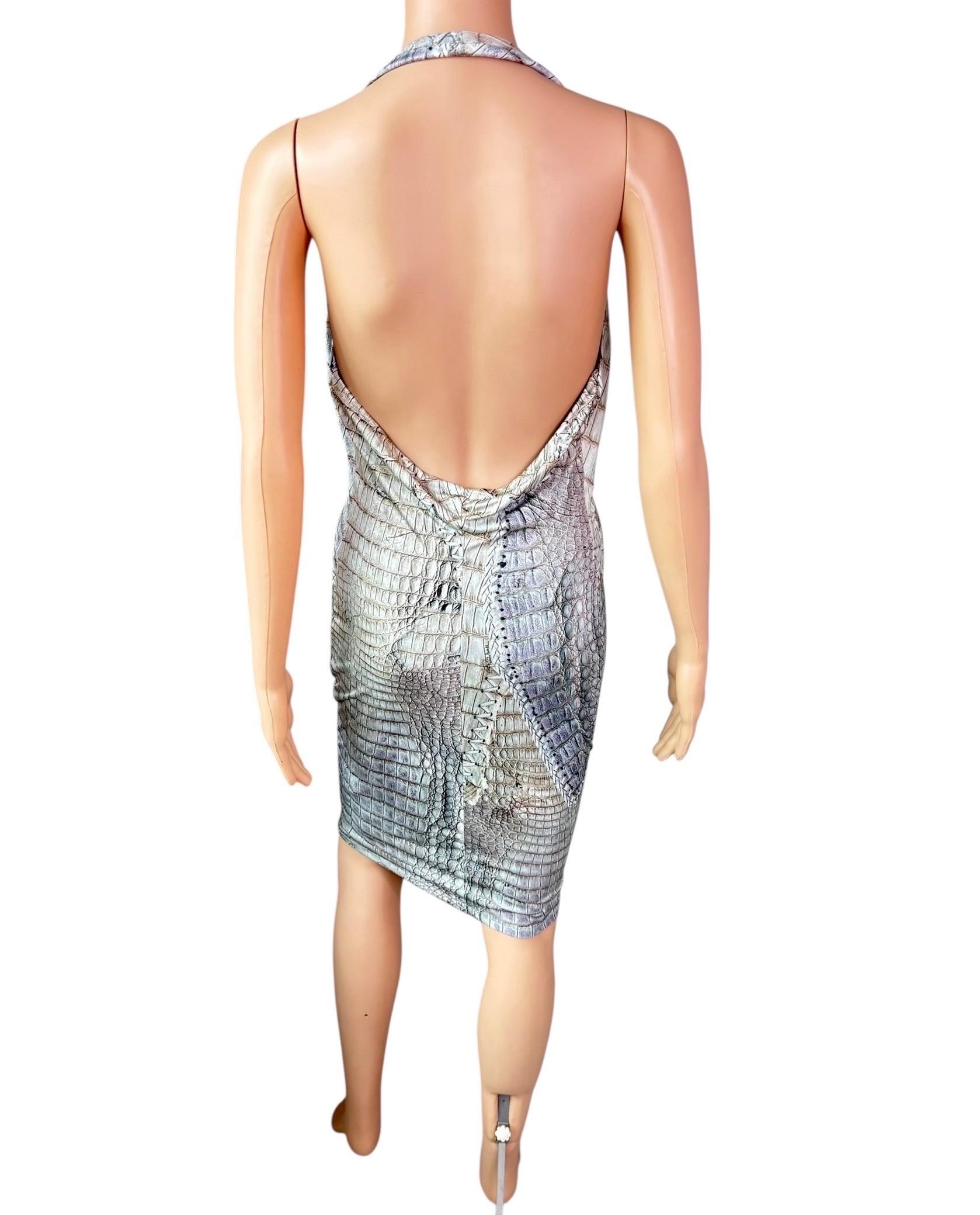 Roberto Cavalli - P/E 2011 - Vestito con frange in pelle e catena con stampa rettile in vendita 10
