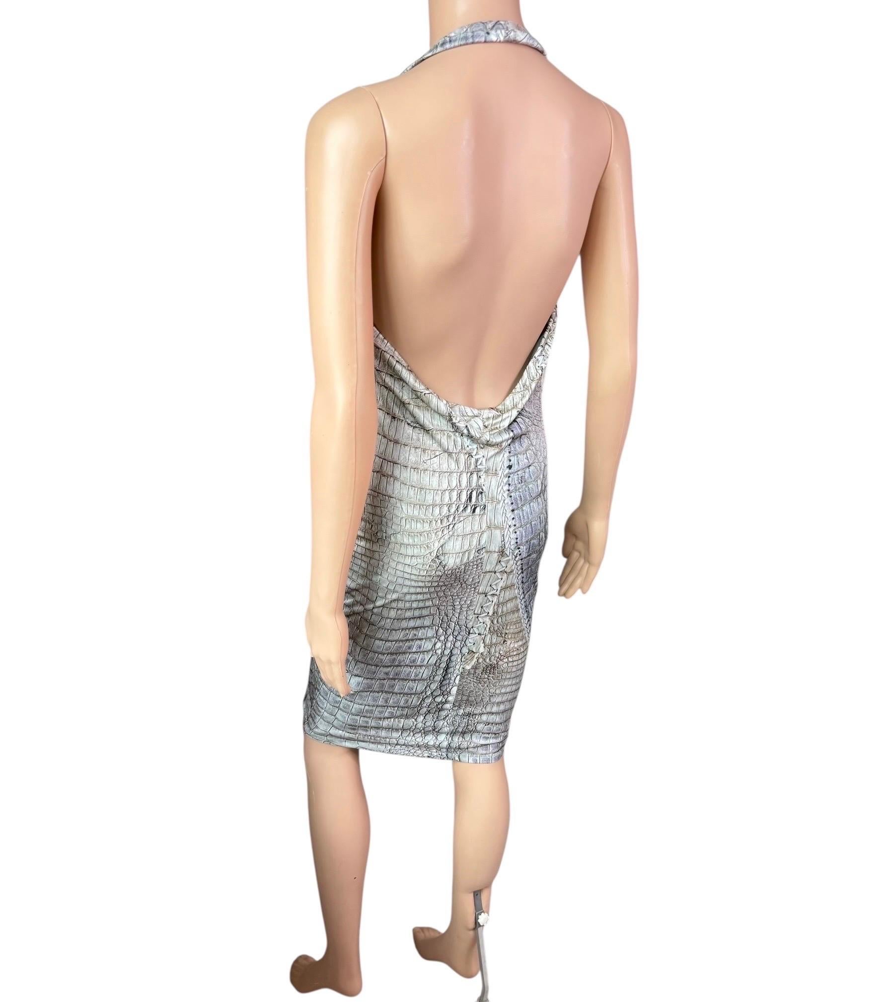 Roberto Cavalli - P/E 2011 - Vestito con frange in pelle e catena con stampa rettile in vendita 14