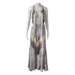 Roberto Cavalli S/S 2011 Leather Fringed Top Vest & Skirt Ensemble 2 Piece Set