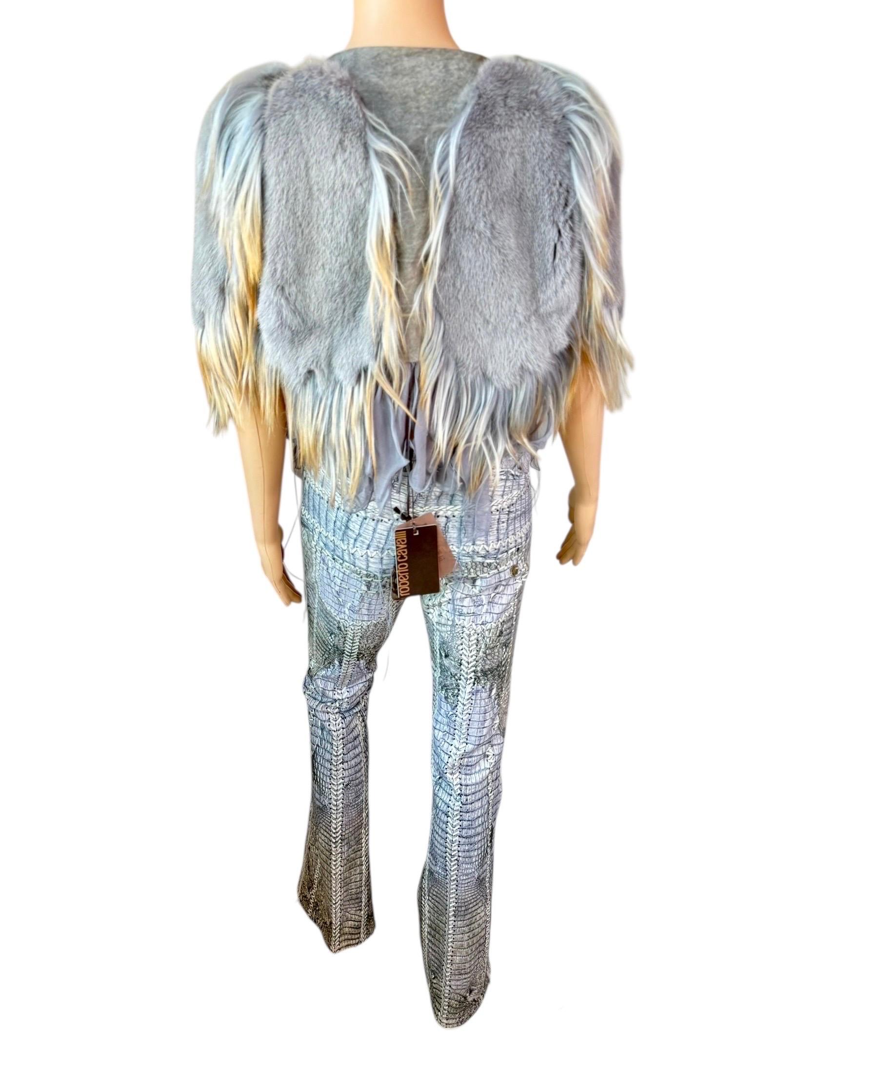 Grigio Roberto Cavalli - P/E 2011 - Cappotto e pantaloni in pelliccia di visone, set di 2 pezzi in vendita