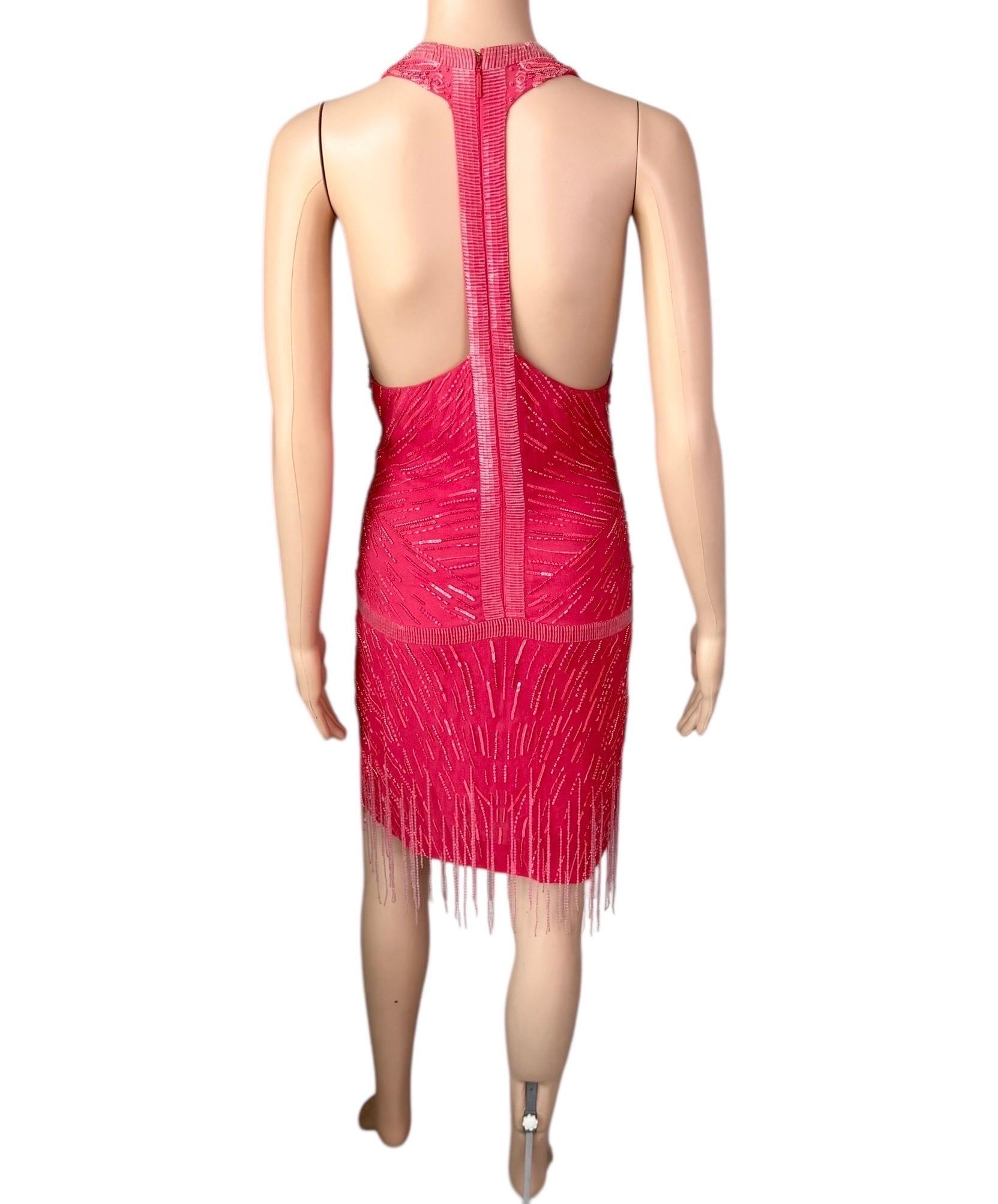 Roberto Cavalli S/S 2013 - Mini robe ouverte dans le dos avec perles et franges de flapper en vente 6