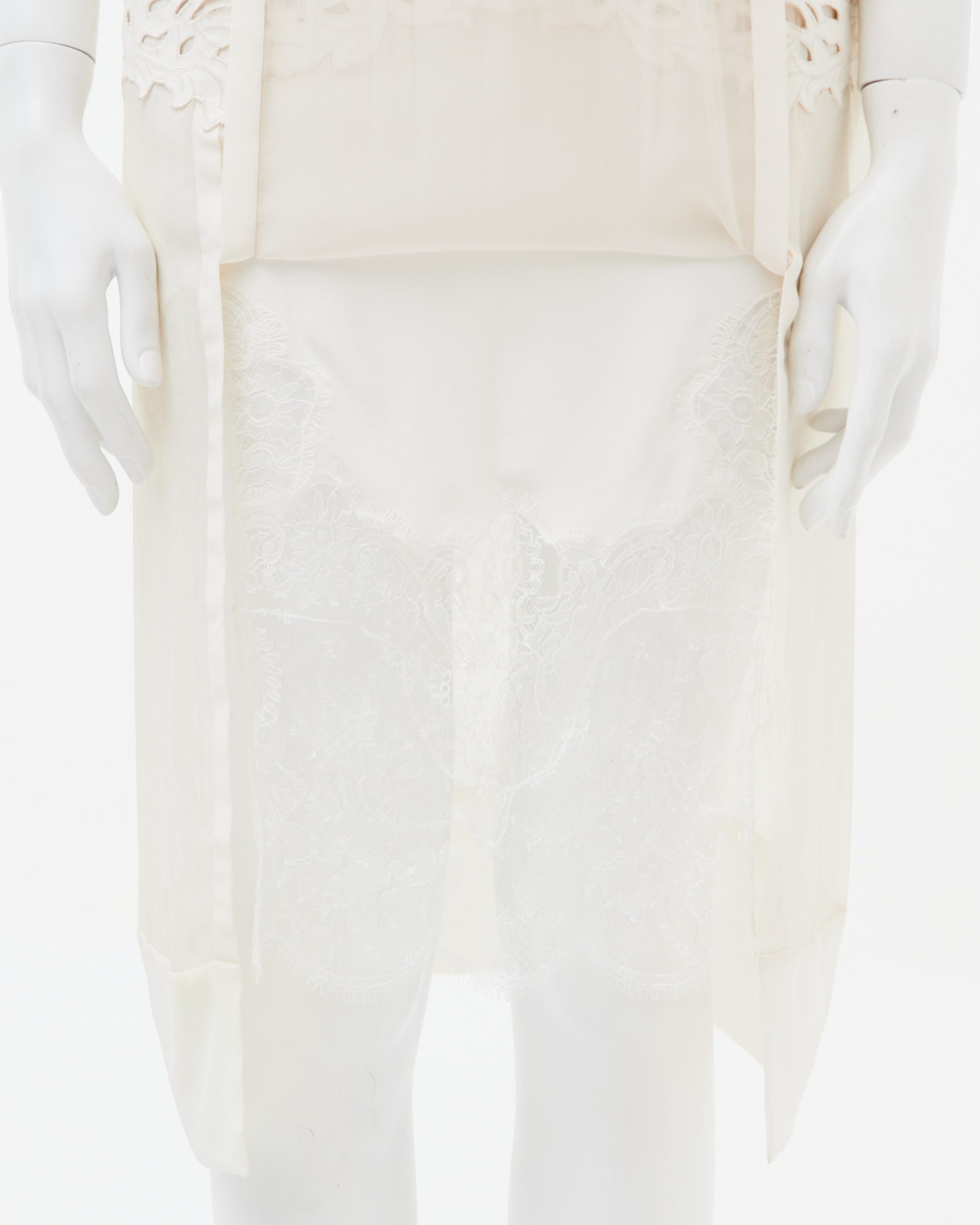 Roberto Cavalli S/S 2013 White Layered Silk Skirt en vente 3
