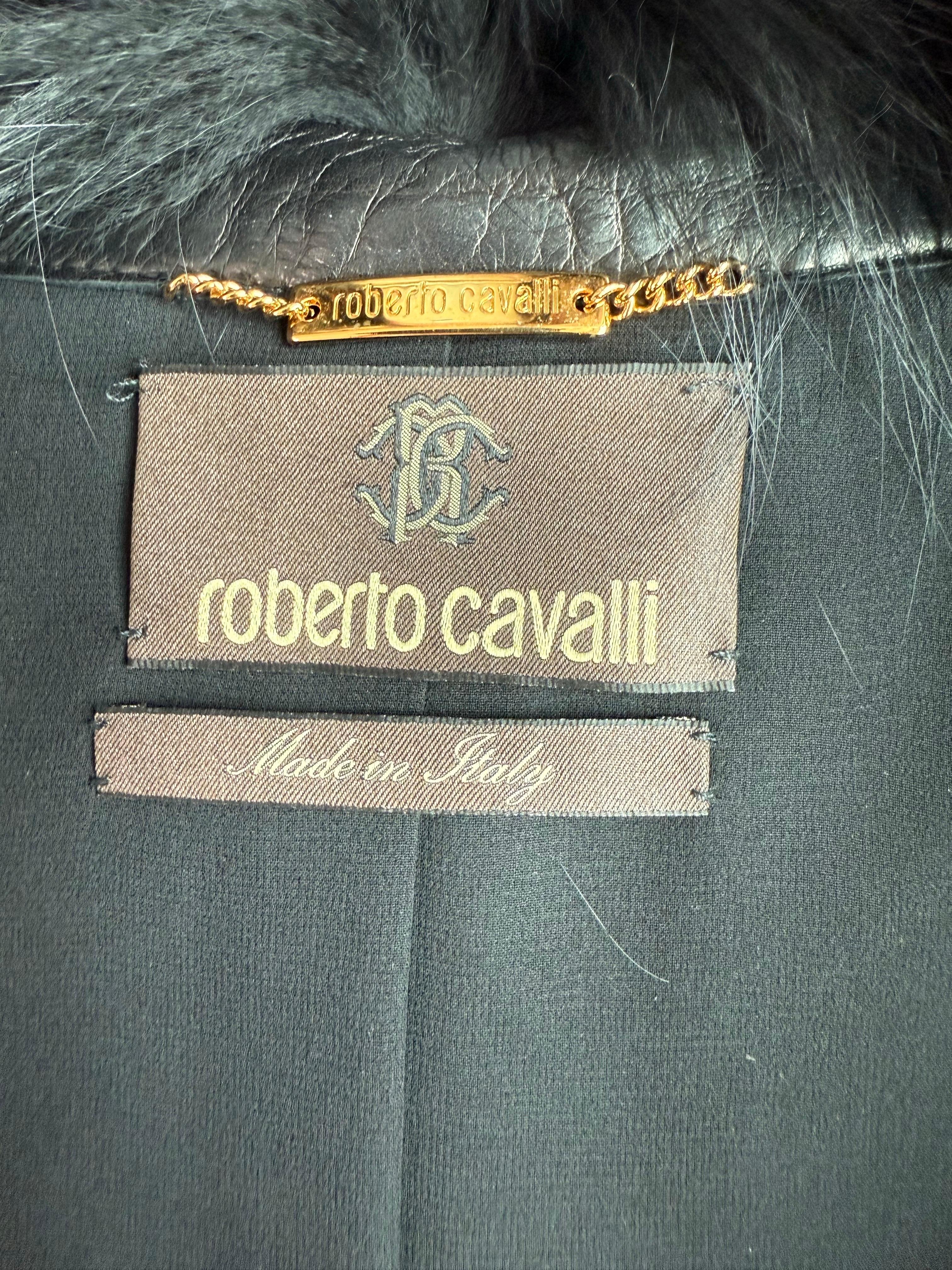 Roberto Cavalli S/S 2014 Embellished Studded Python Leather & Fur Jacket Coat For Sale 14