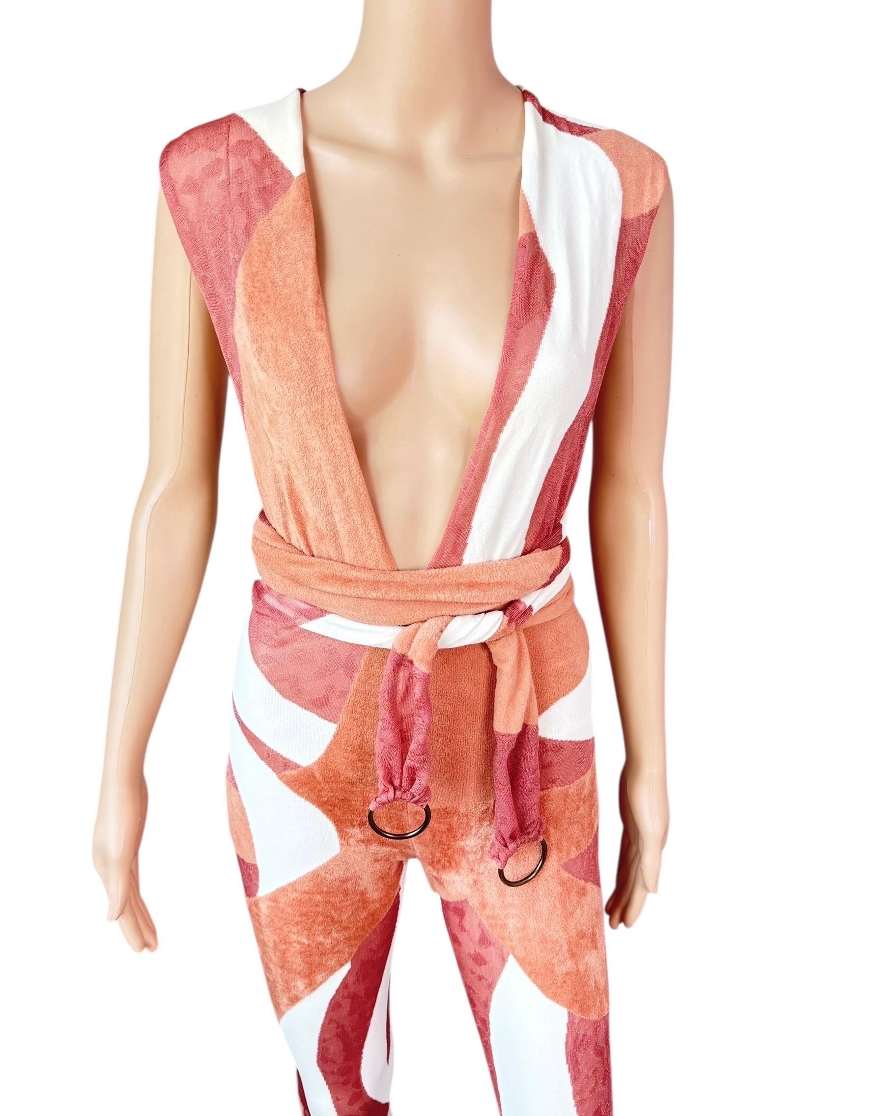 Roberto Cavalli Pasarela S/S 2016 Mono de chenilla con escote en la espalda en venta 5
