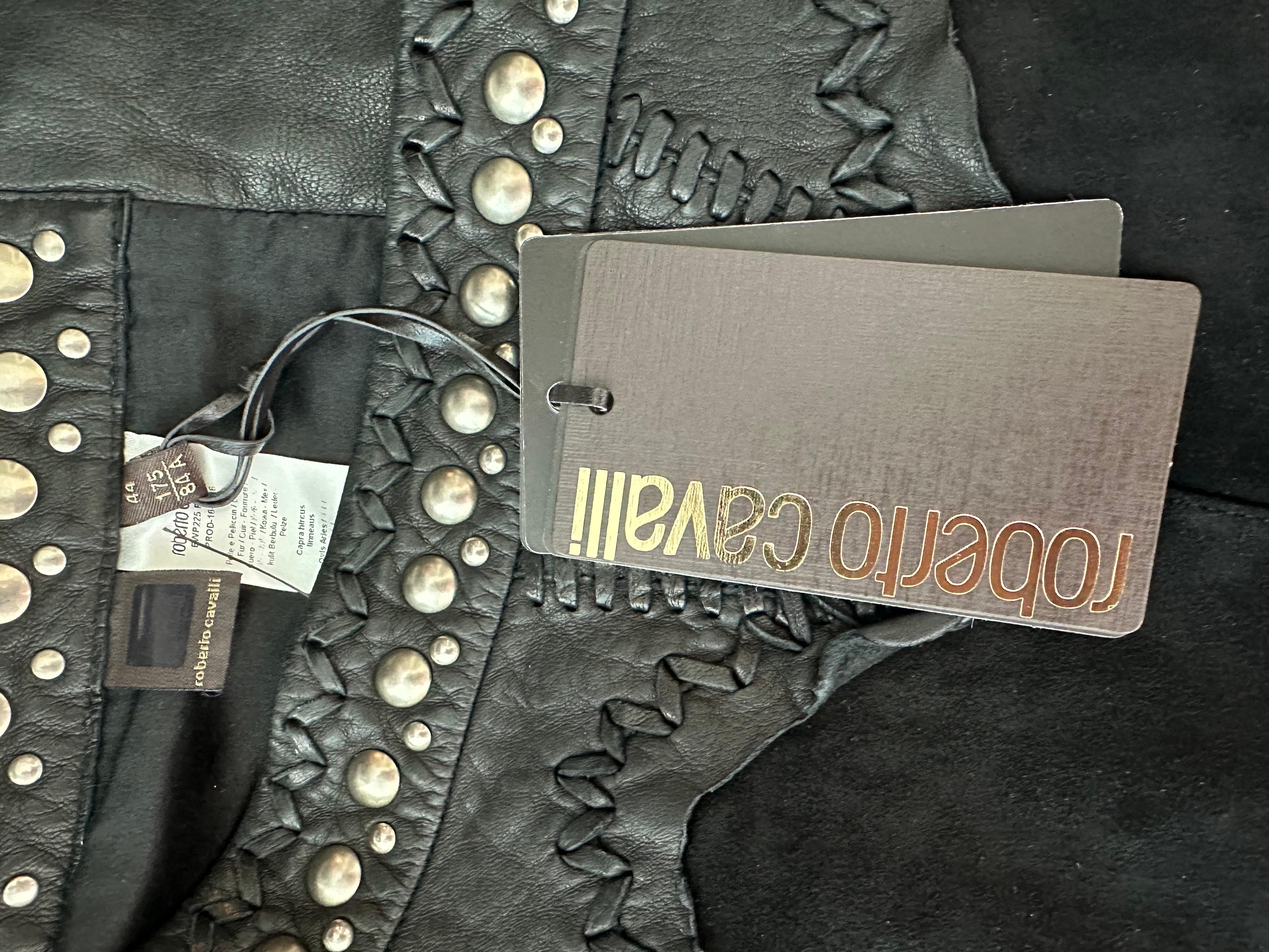Roberto Cavalli S/S 2017 Runway Unworn Leather Western Fringed Studded Shorts 11