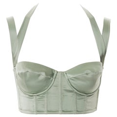 Corset en soie vert sauge Roberto Cavalli, P/E 2004