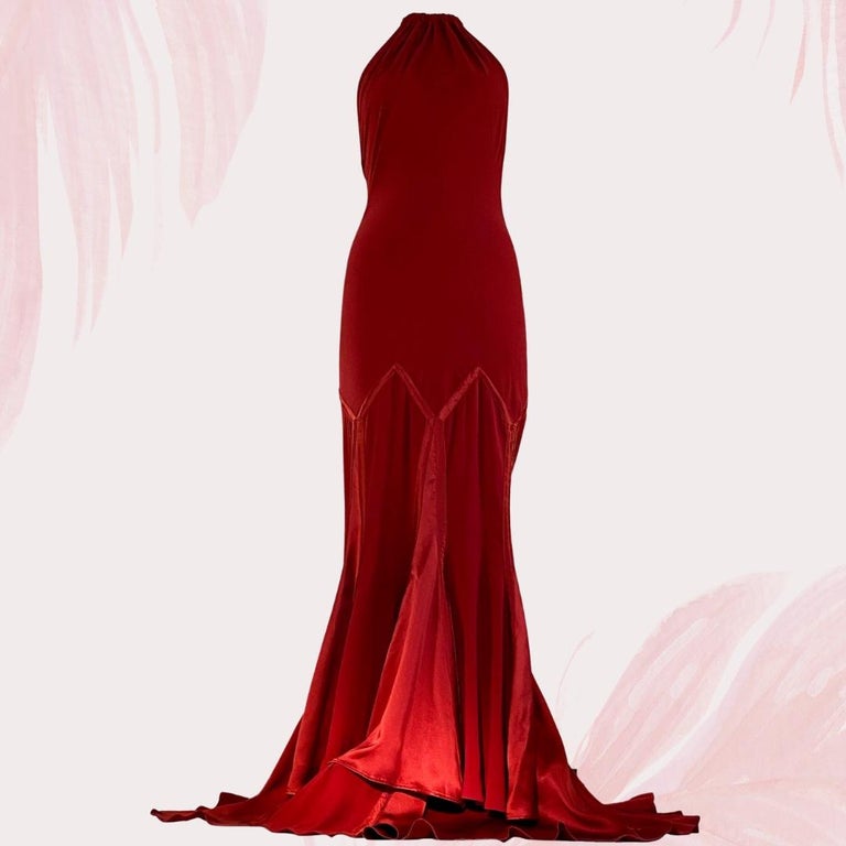 Roberto Cavalli Scarlet Evening Gown Dress with Feather Stole F/W 2006 Size   In Good Condition In Saint Petersburg, FL
