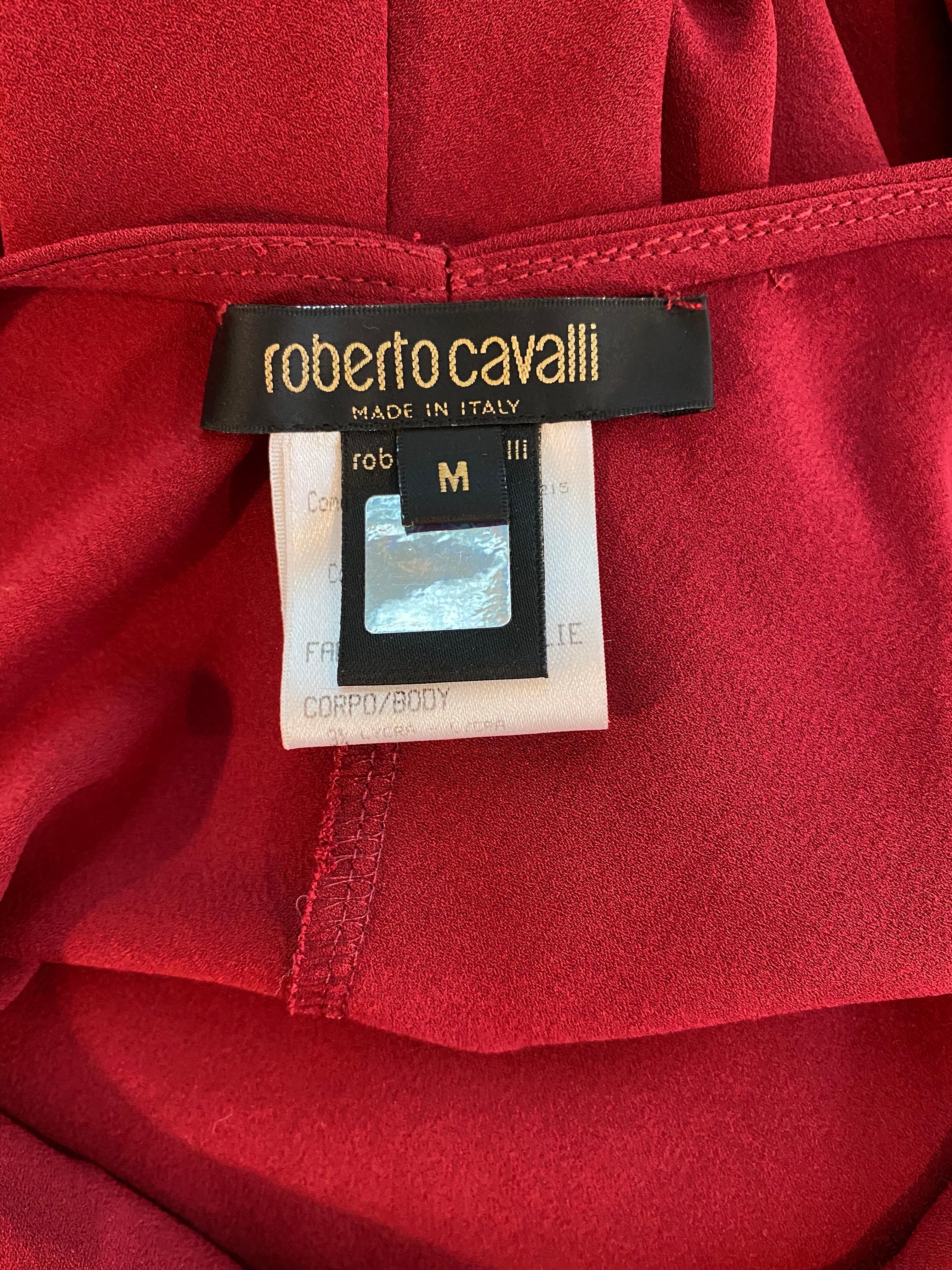 Roberto Cavalli Scarlet Evening Gown Dress with Feather Stole F/W 2006 Size 3