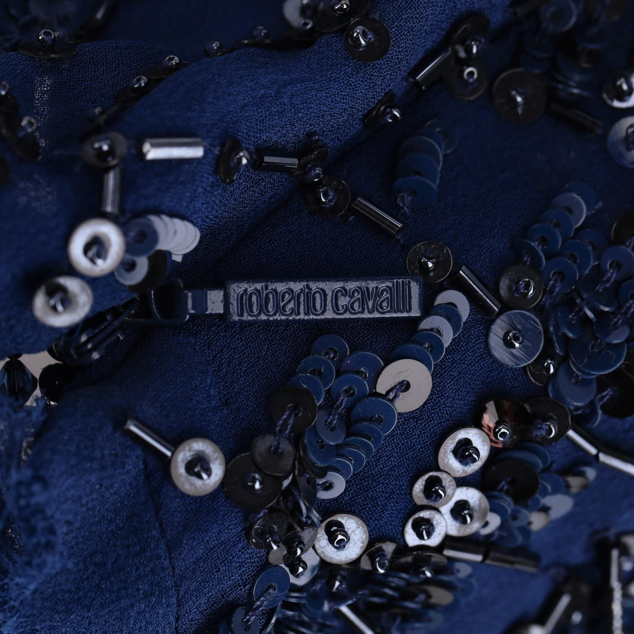 Roberto Cavalli Vestido de Seda Adornado con Lentejuelas en venta 2