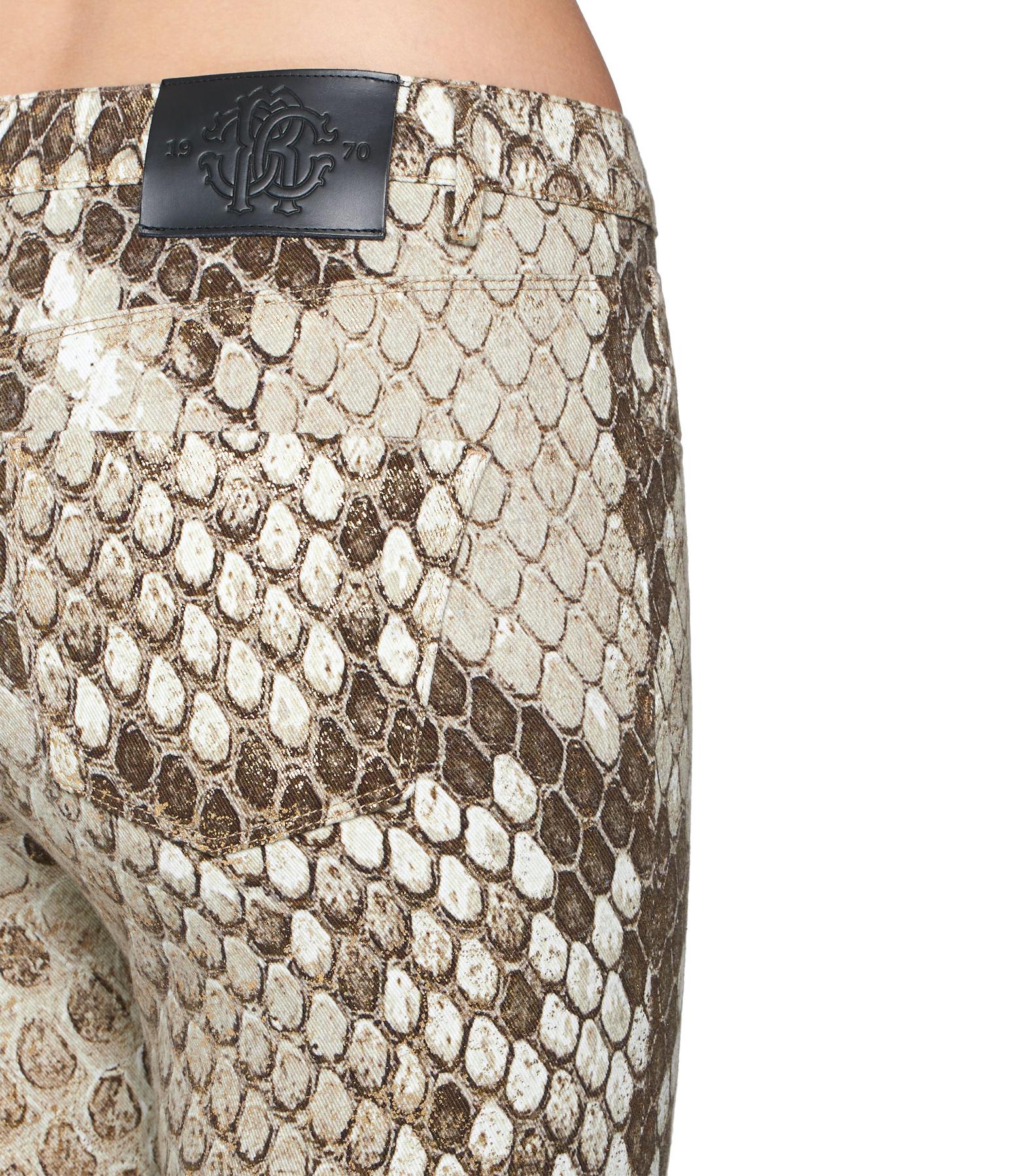 Roberto Cavalli Serpiente Gold Python Print Low Rise Skinny Jeans Größe 40 Damen