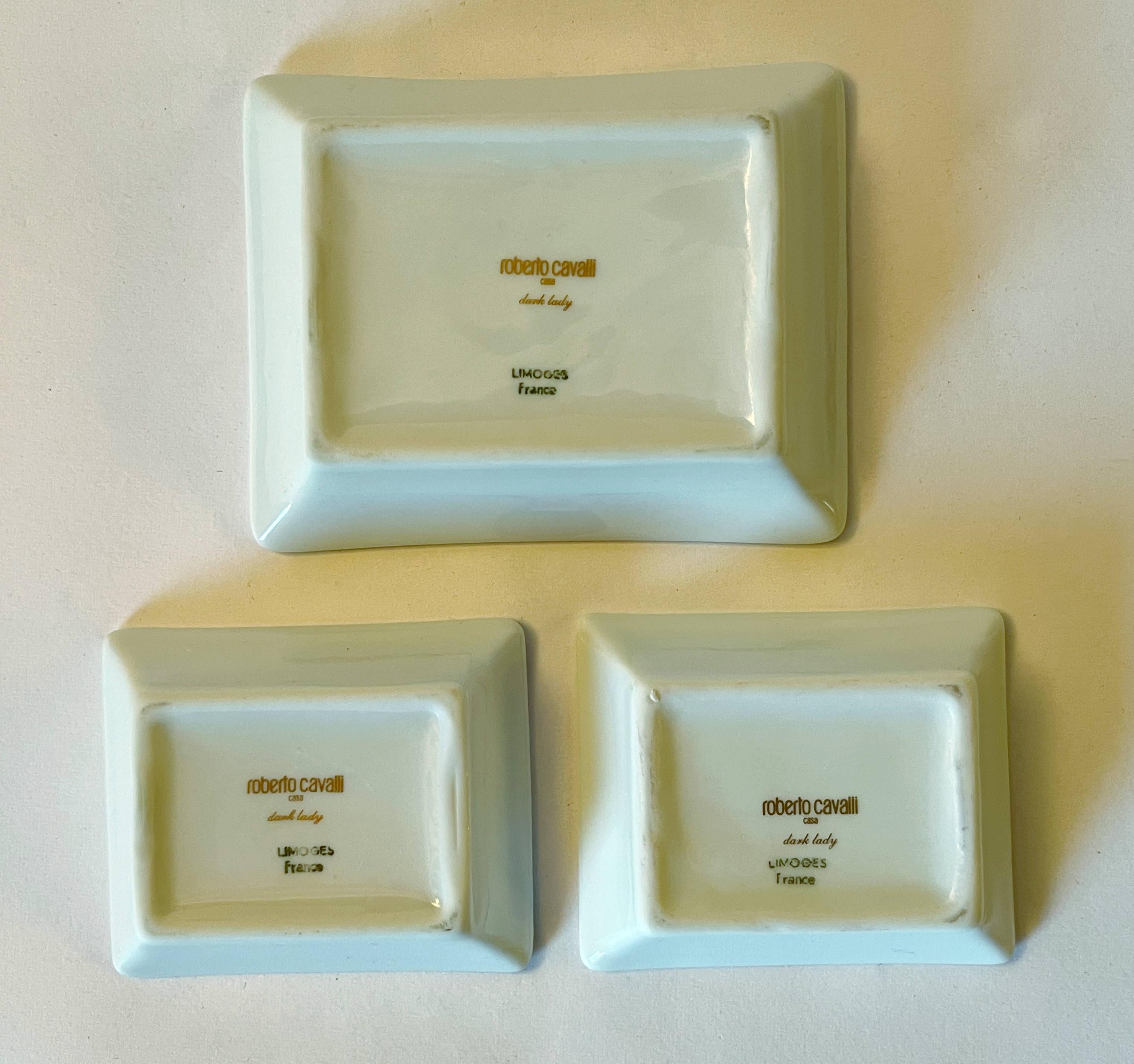 Roberto Cavalli Set de 3 Bandejas de Porcelana en venta 4