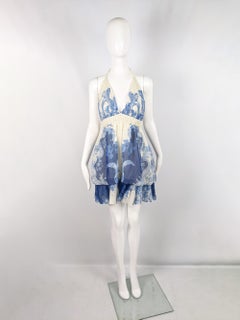 Roberto Cavalli Sexy Silk Bubble Puffball Halter Neck Dress, Spring 2007