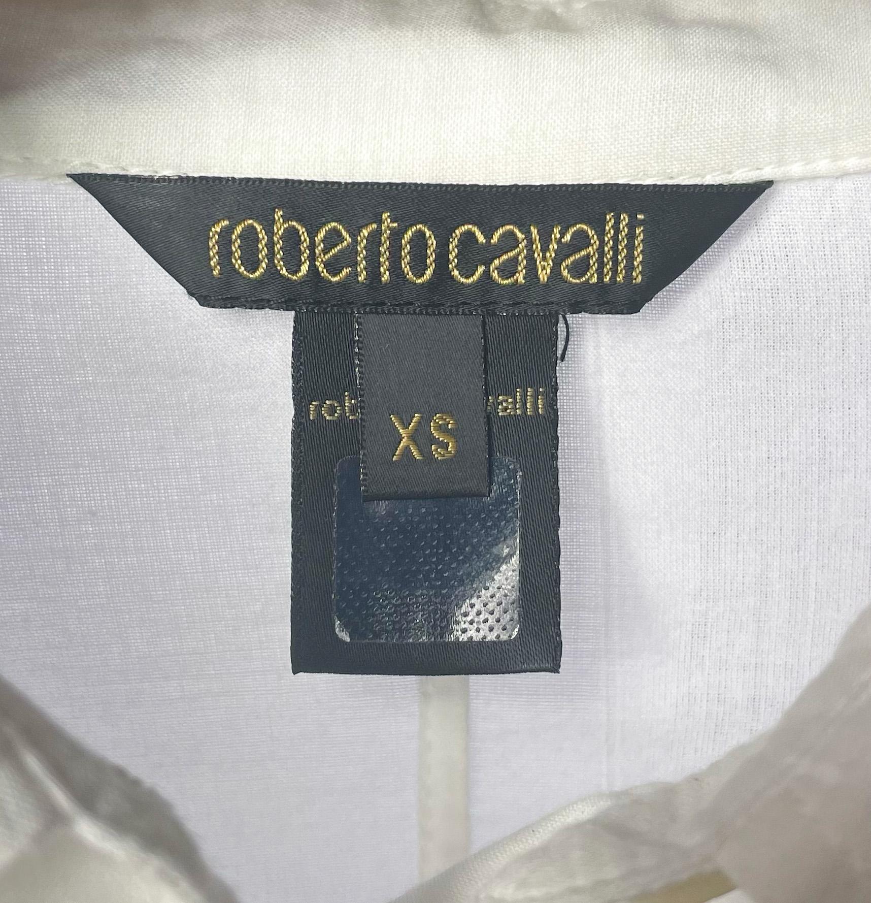 Women's or Men's Roberto Cavalli shirt with rhinestone appliqué, 2004 For Sale