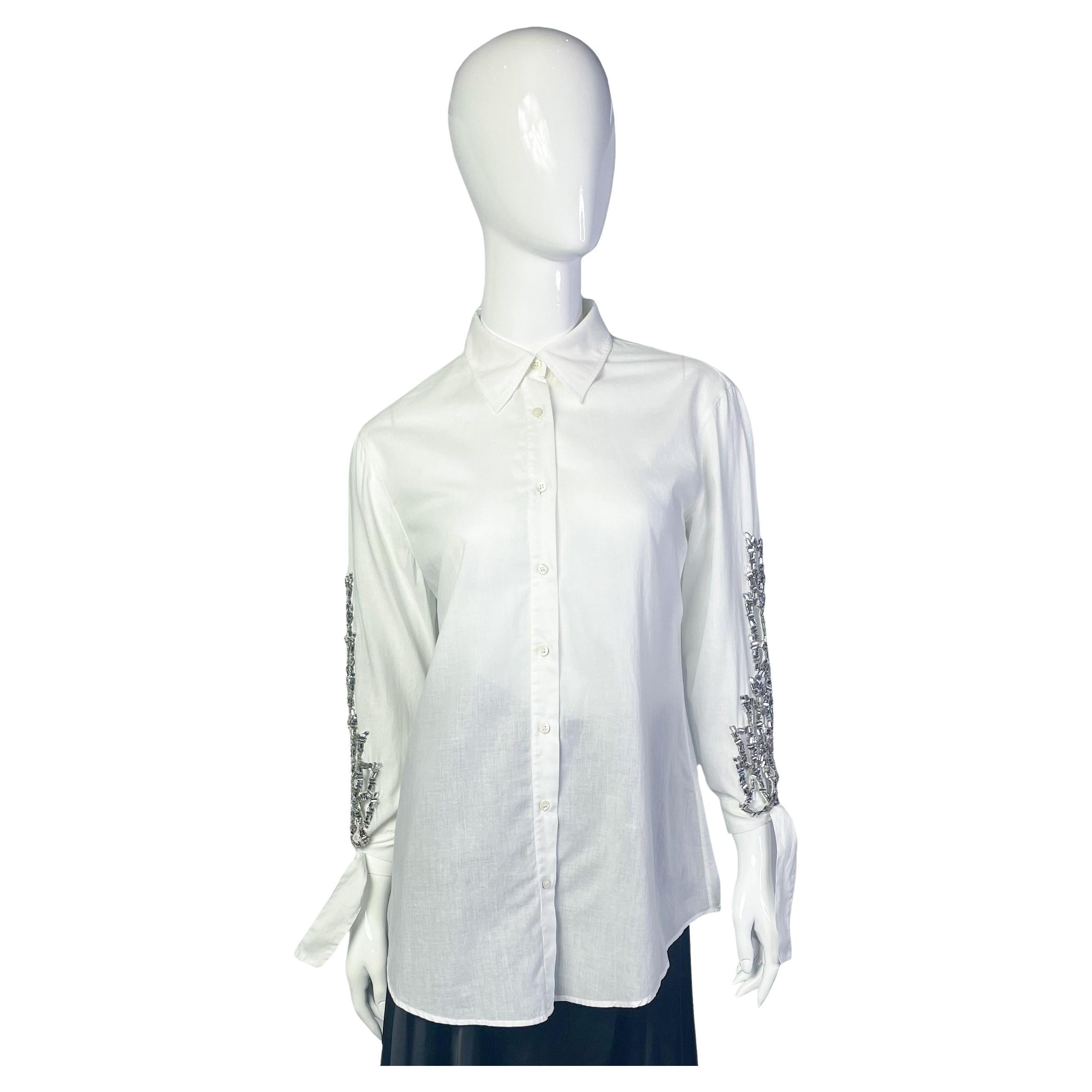 Roberto Cavalli shirt with rhinestone appliqué, 2004 For Sale