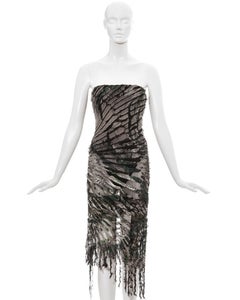 Roberto Cavalli shredded silk corseted evening dress, fw 2001