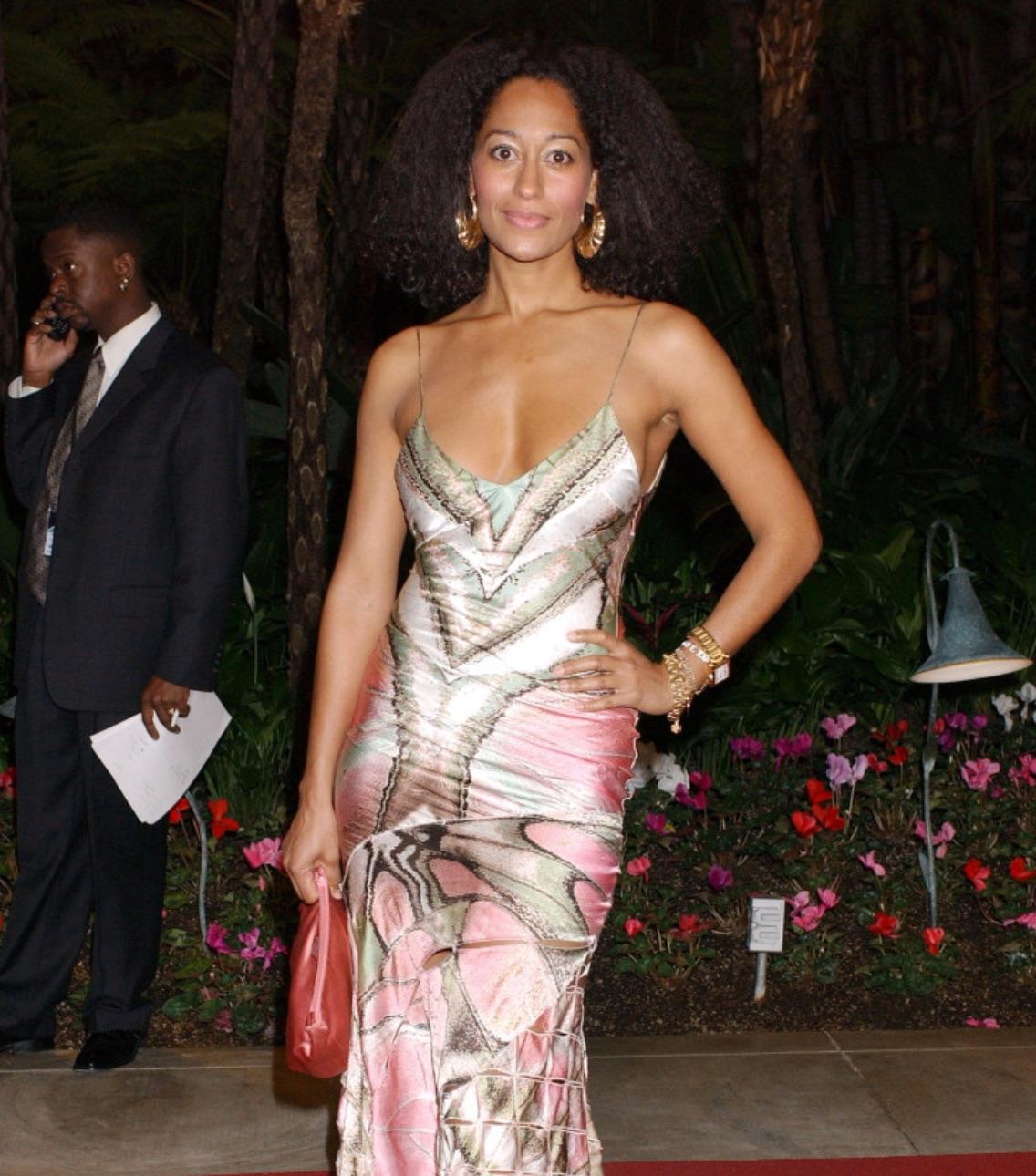 Roberto Cavalli Abstrakter Rock aus Seide, 2004 (Beige)