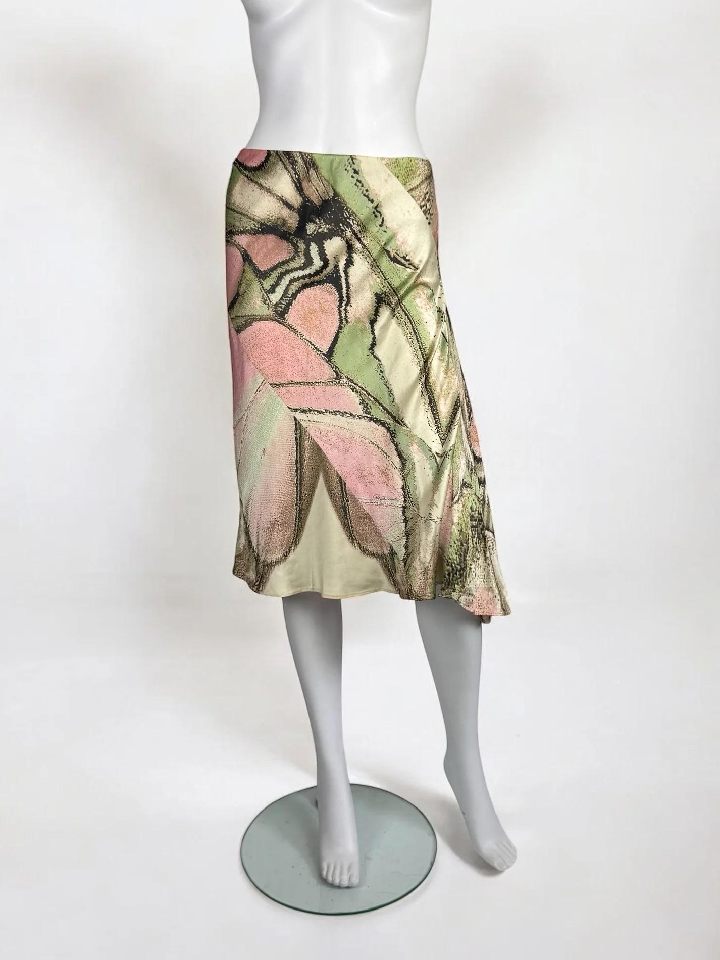 Roberto Cavalli Abstrakter Rock aus Seide, 2004 Damen