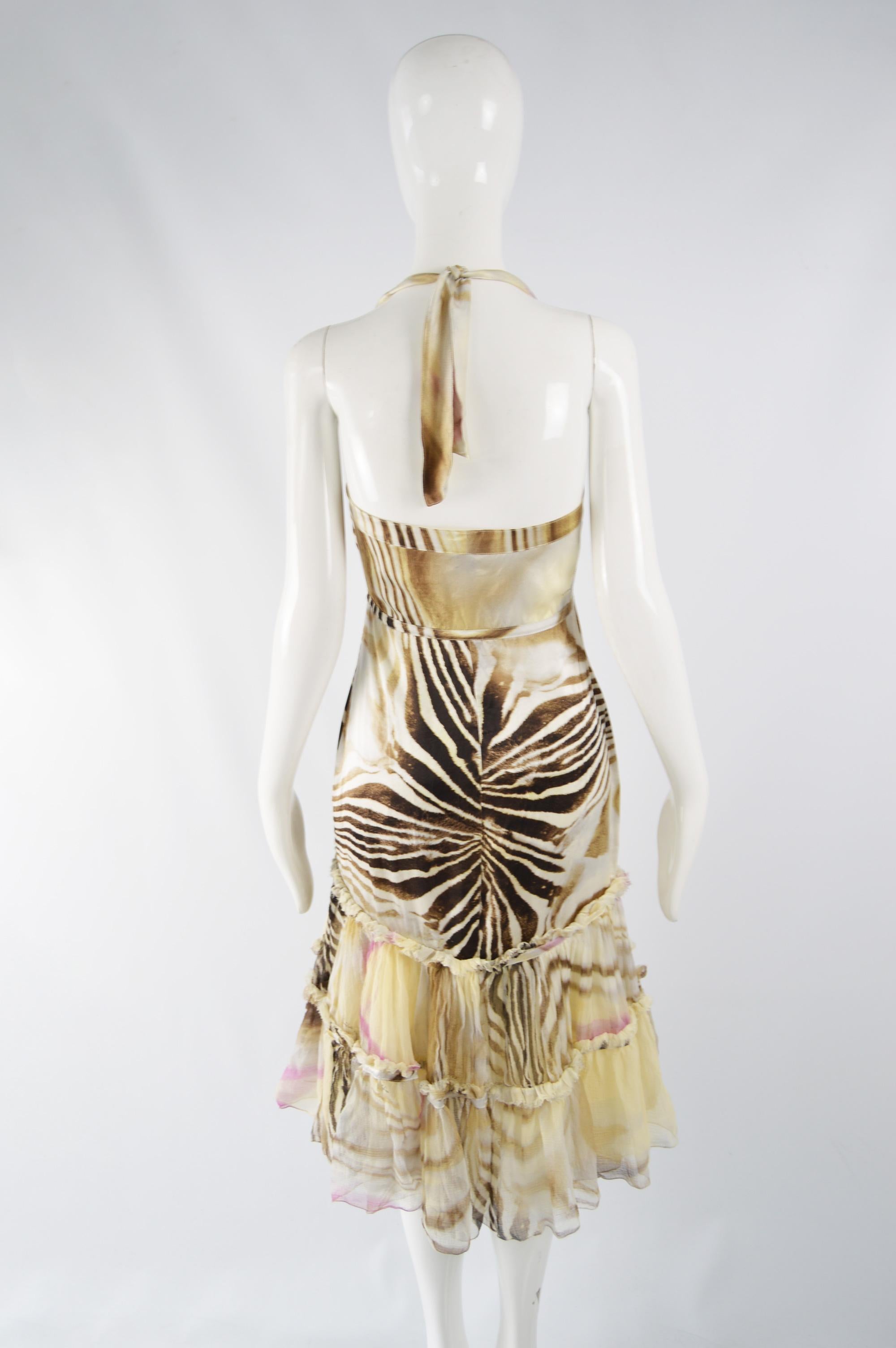 Women's Roberto Cavalli Silk Animal Print Chiffon Dress
