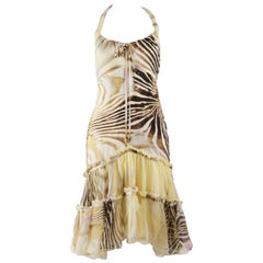 Roberto Cavalli Silk Animal Print Chiffon Dress