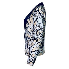 UNWORN Roberto Cavalli Silk Animal Print Tuxedo Smoking Evening Blazer Jacket 40