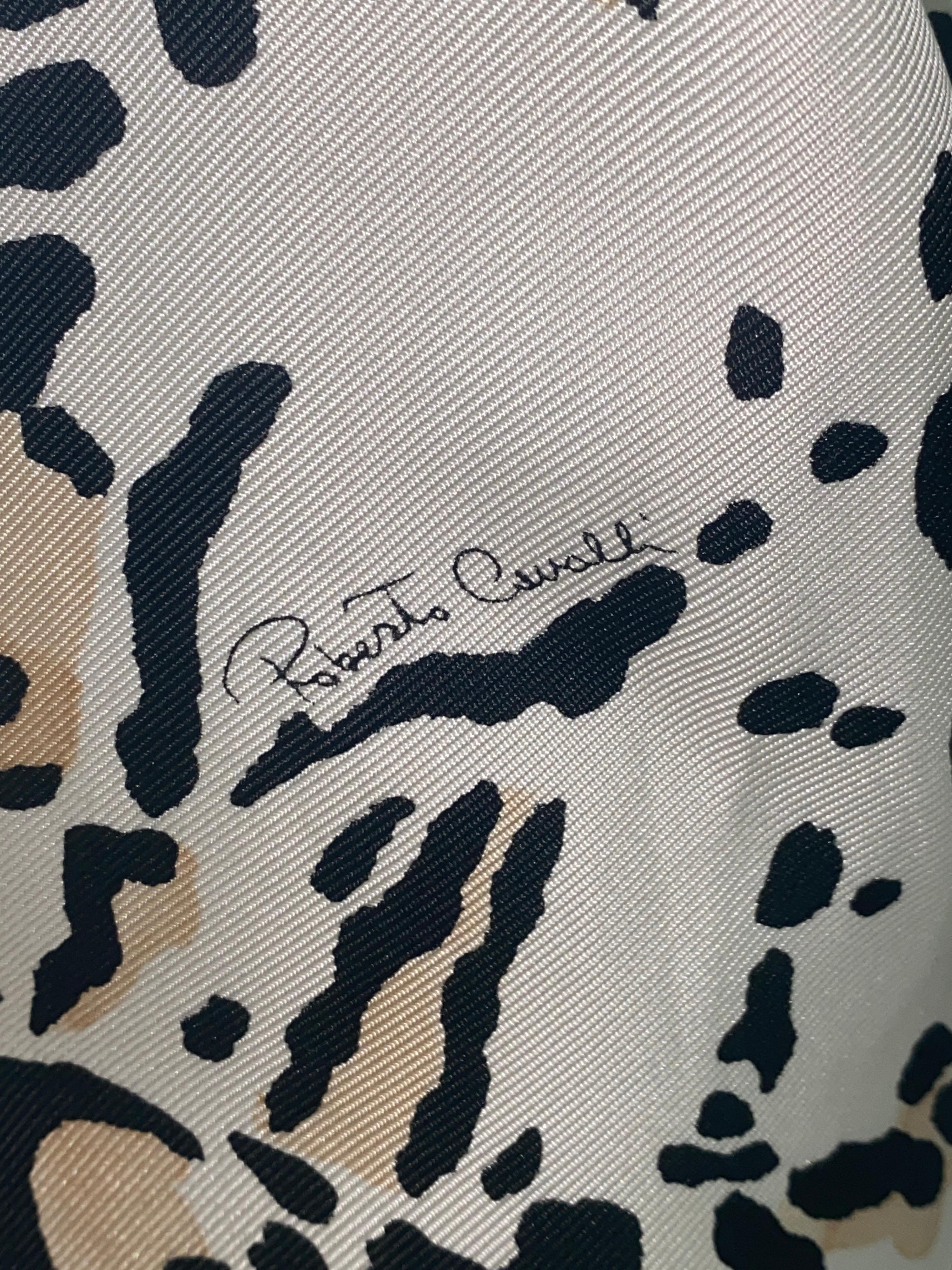 Women's UNWORN Roberto Cavalli Silk Animal Print Tuxedo Smoking Evening Blazer Jacket 40 For Sale