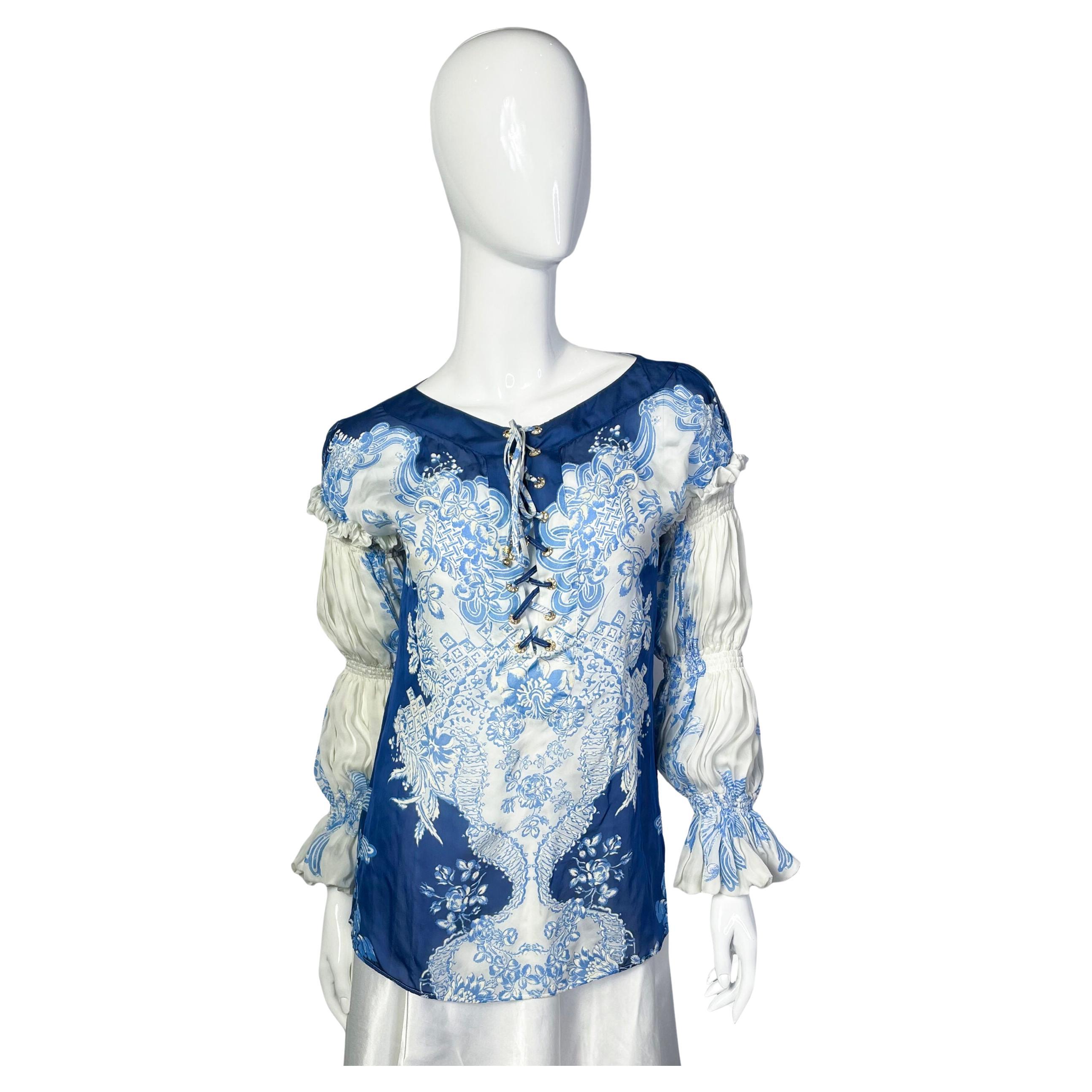 Chemisier en soie Roberto Cavalli en vente