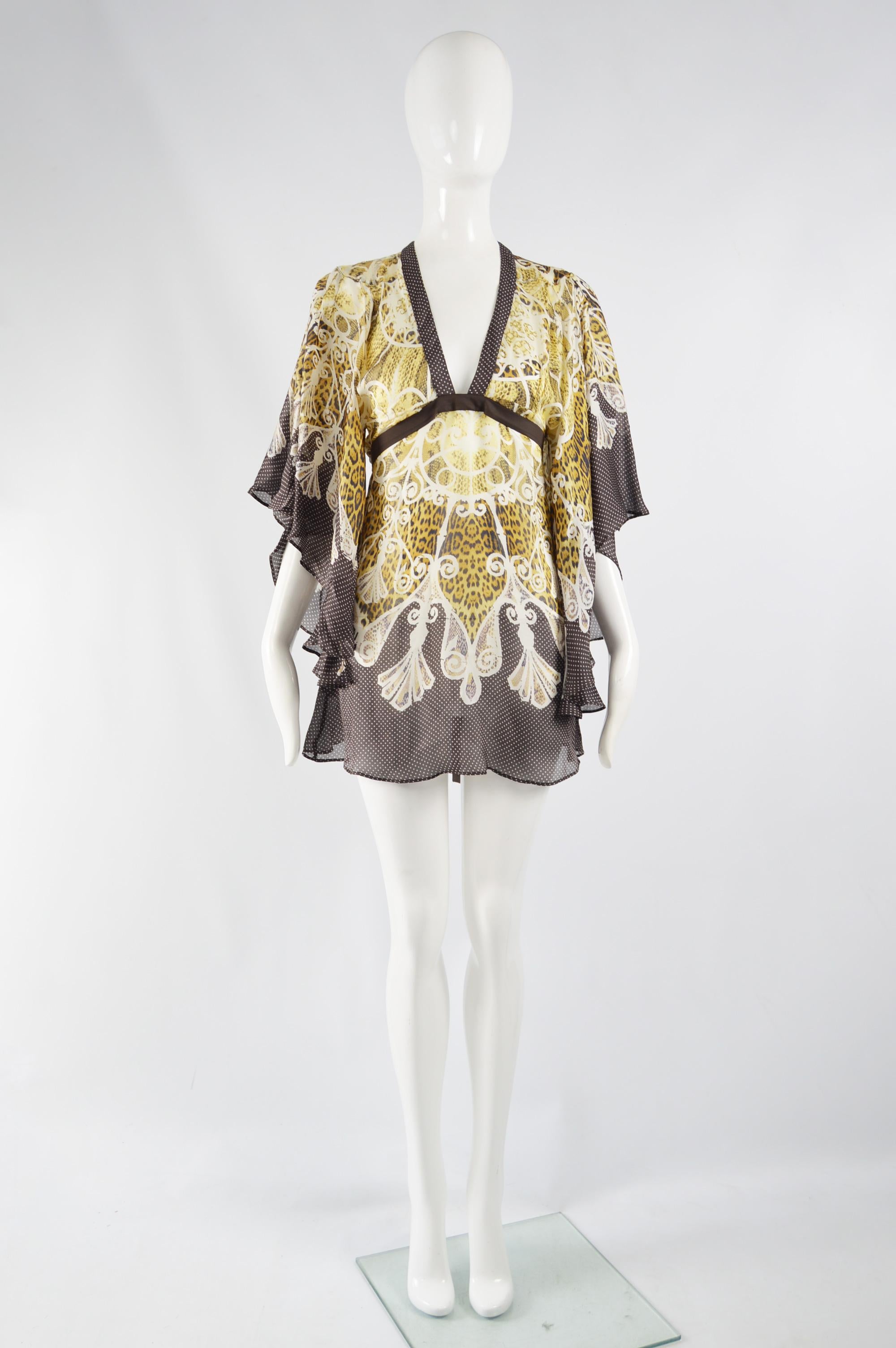 Women's Roberto Cavalli Silk Chiffon Kimono Dress