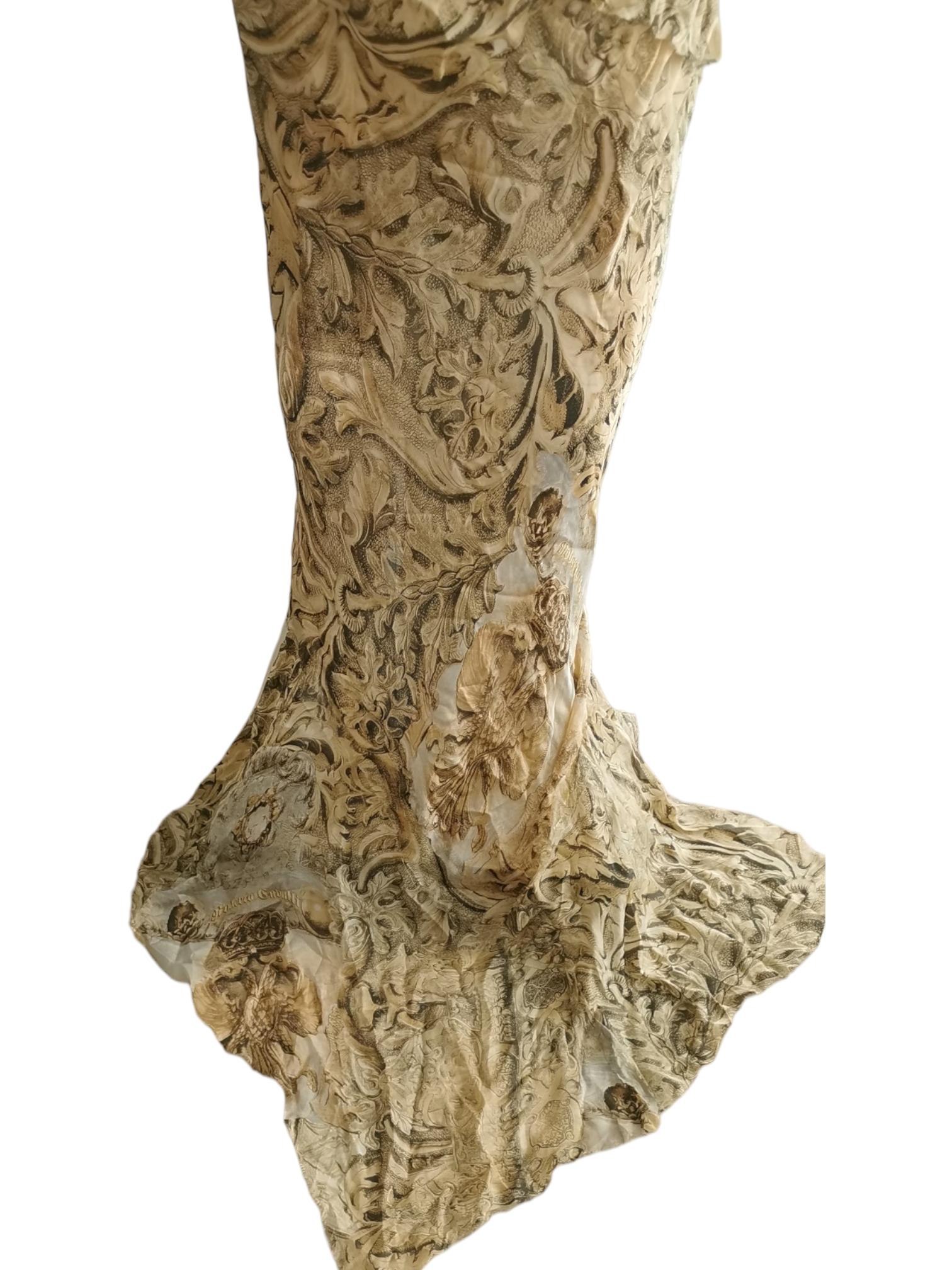 Roberto Cavalli silk corseted runway gown, FW 2001 In Fair Condition For Sale In London, GB