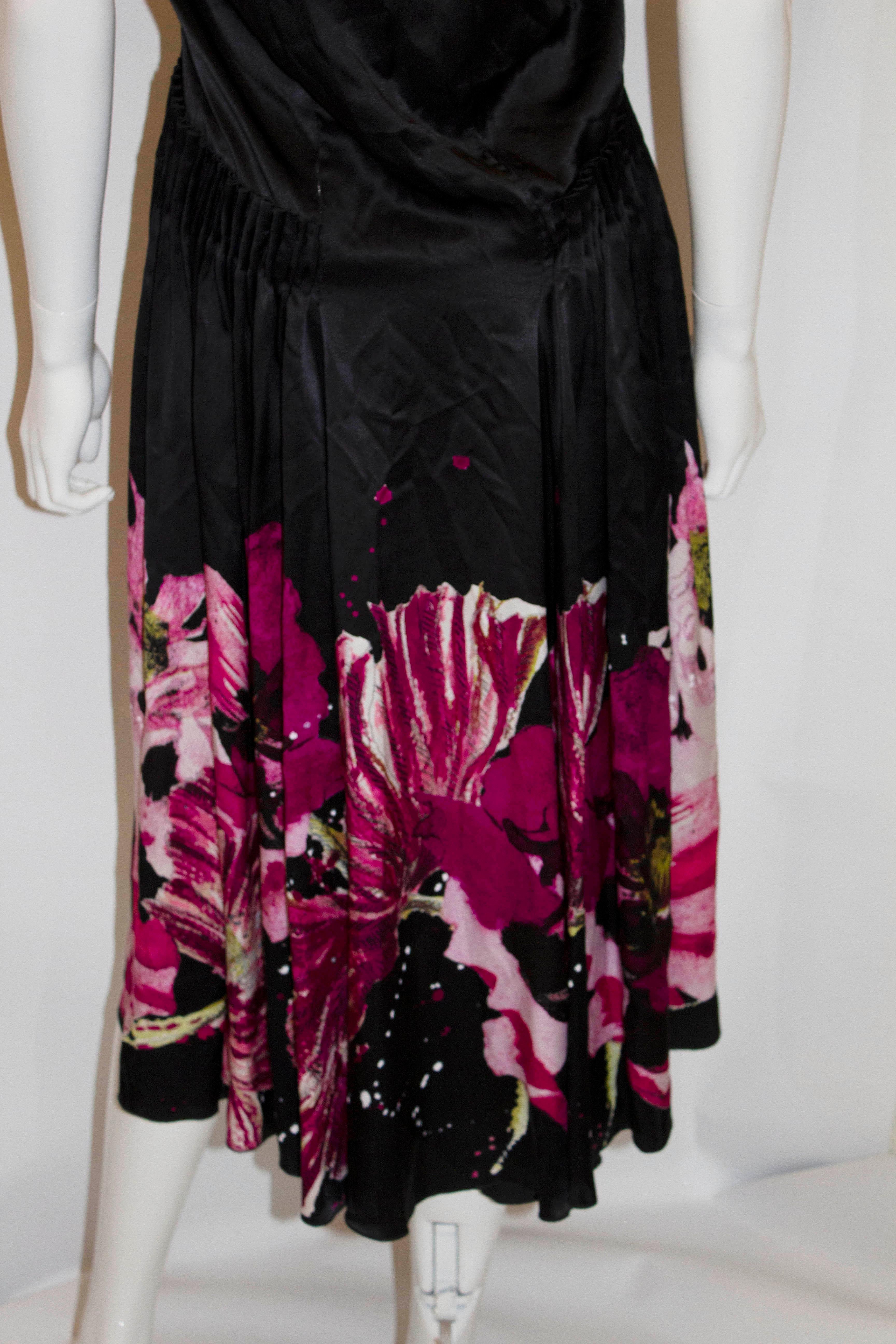 Black Roberto Cavalli Silk Evening Gown For Sale
