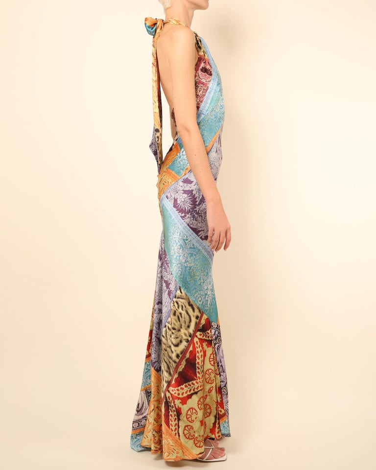 Roberto Cavalli Abstract Design Halter Neck Maxi Dress main image 0
