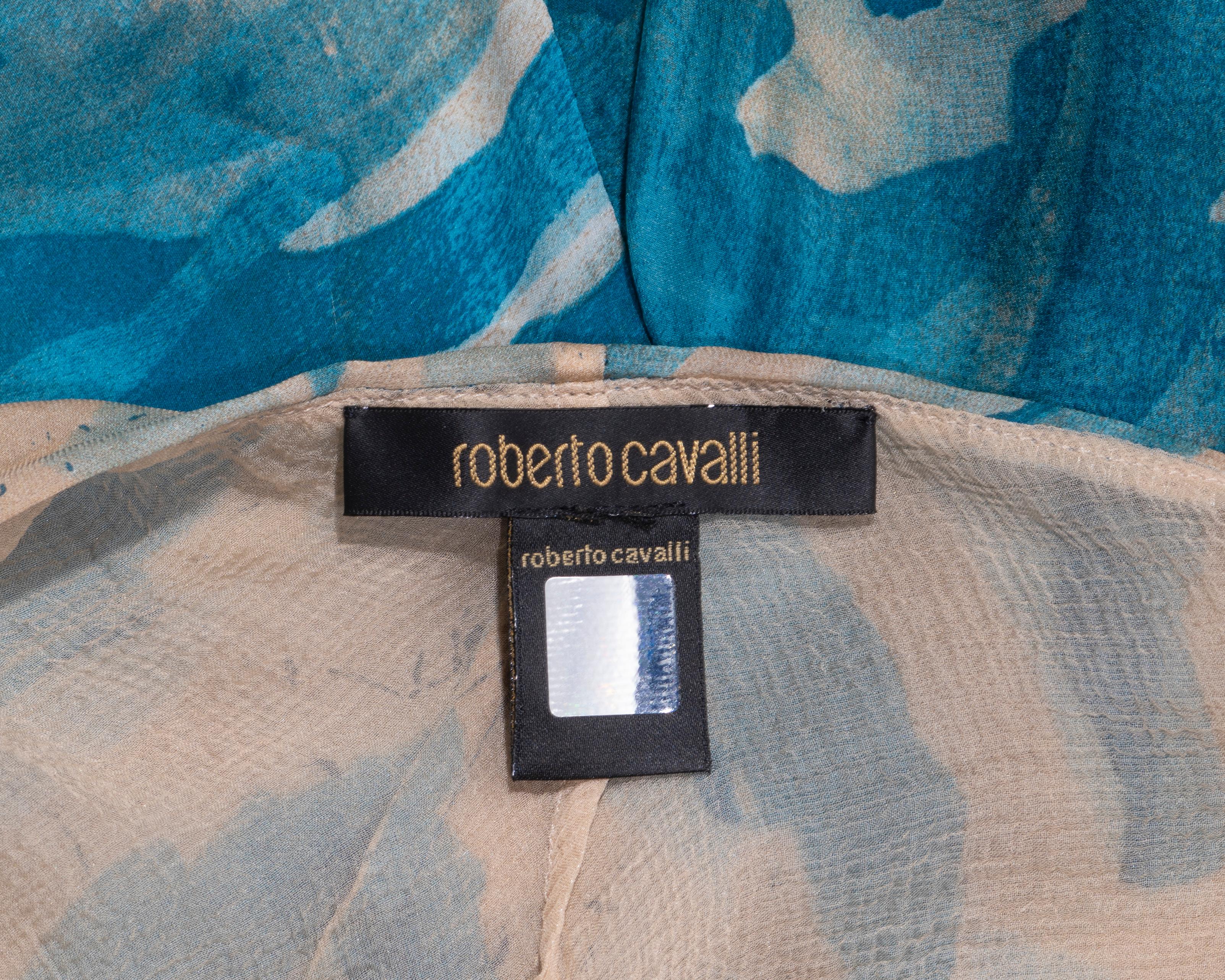 Roberto Cavalli silk halter-neck evening dress with train, ss 2005 5