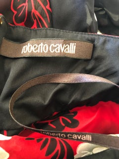 Roberto Cavalli Silk Japonaise Flower Halter Style Floral Top Spring 2003