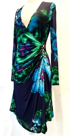 Roberto Cavalli Silk Jersey Wrap "Snake" Dress, 2002